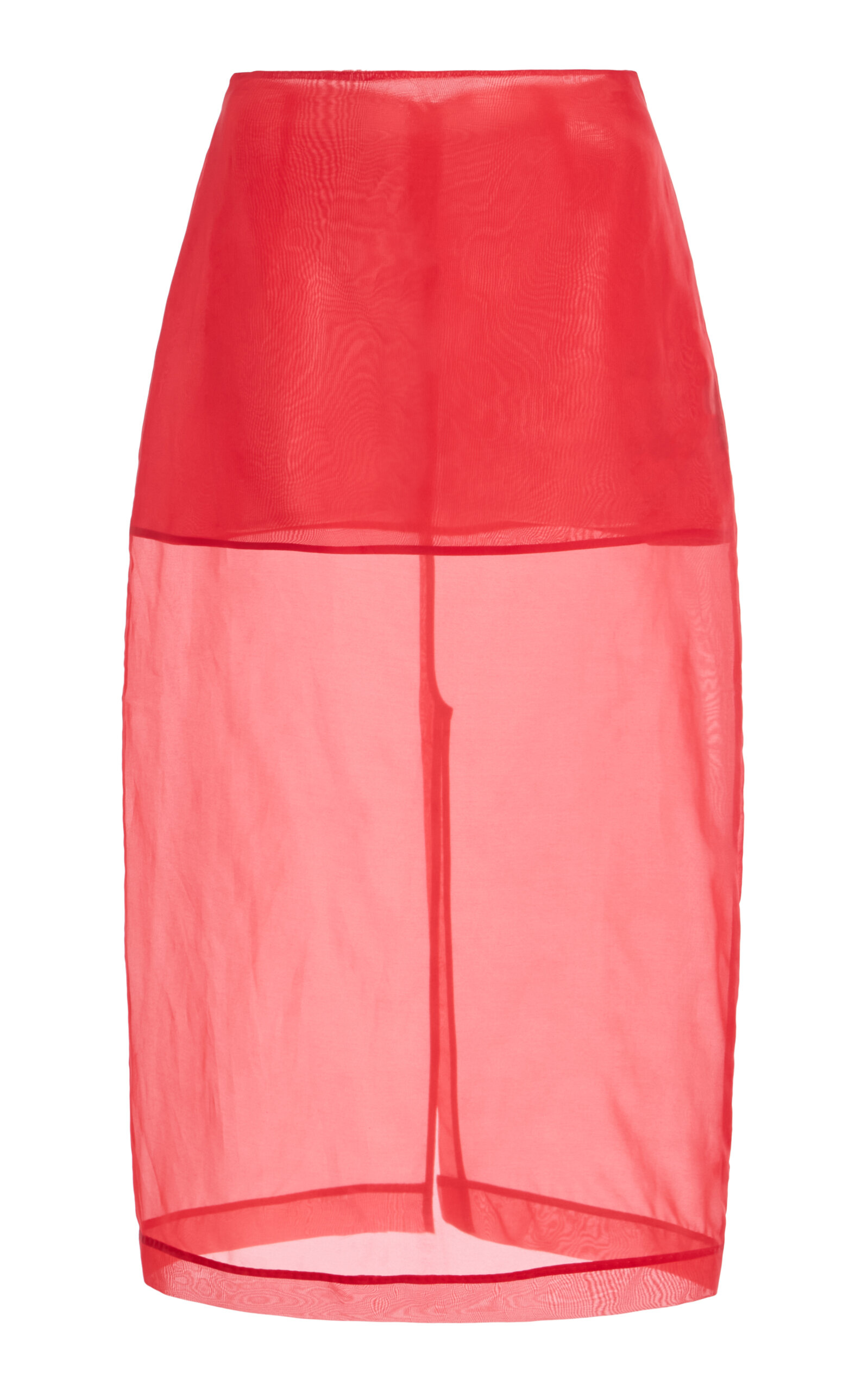 Peri Sheer Silk-Blend Midi Skirt