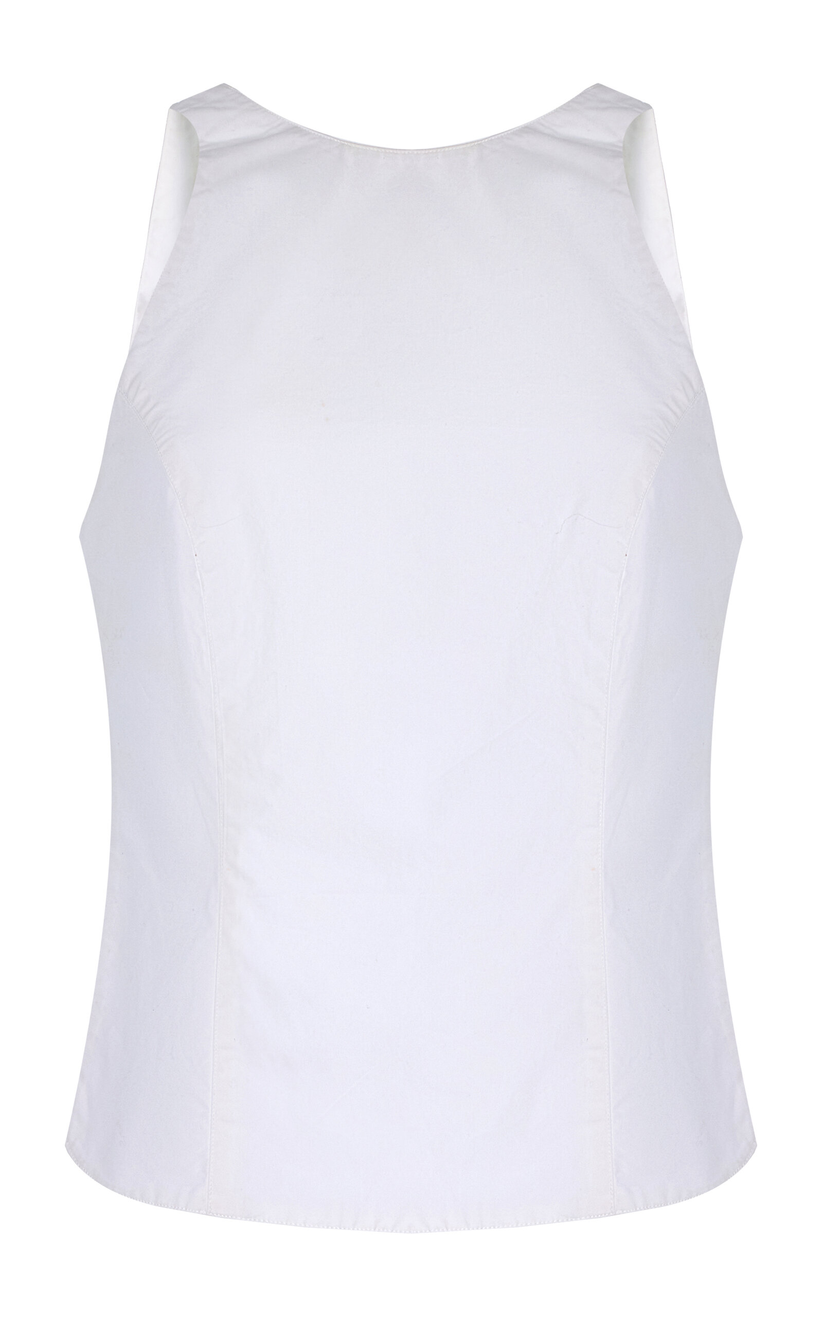 Open Back Cotton Poplin Top