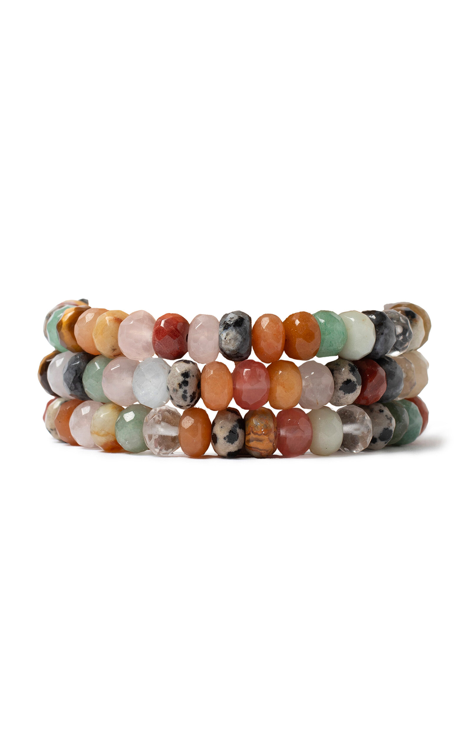 Chan Luu Set-of-three Mesa Multi-stone Bracelets In Multi