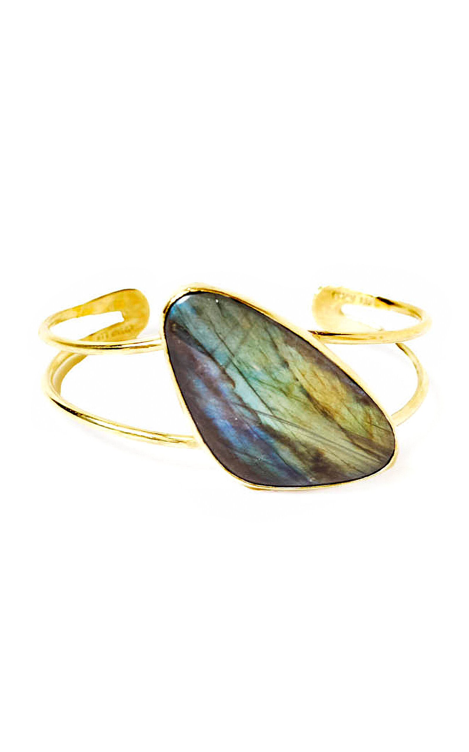Chan Luu Yasmine 18k Gold-plated Labradorite Cuff In Gold