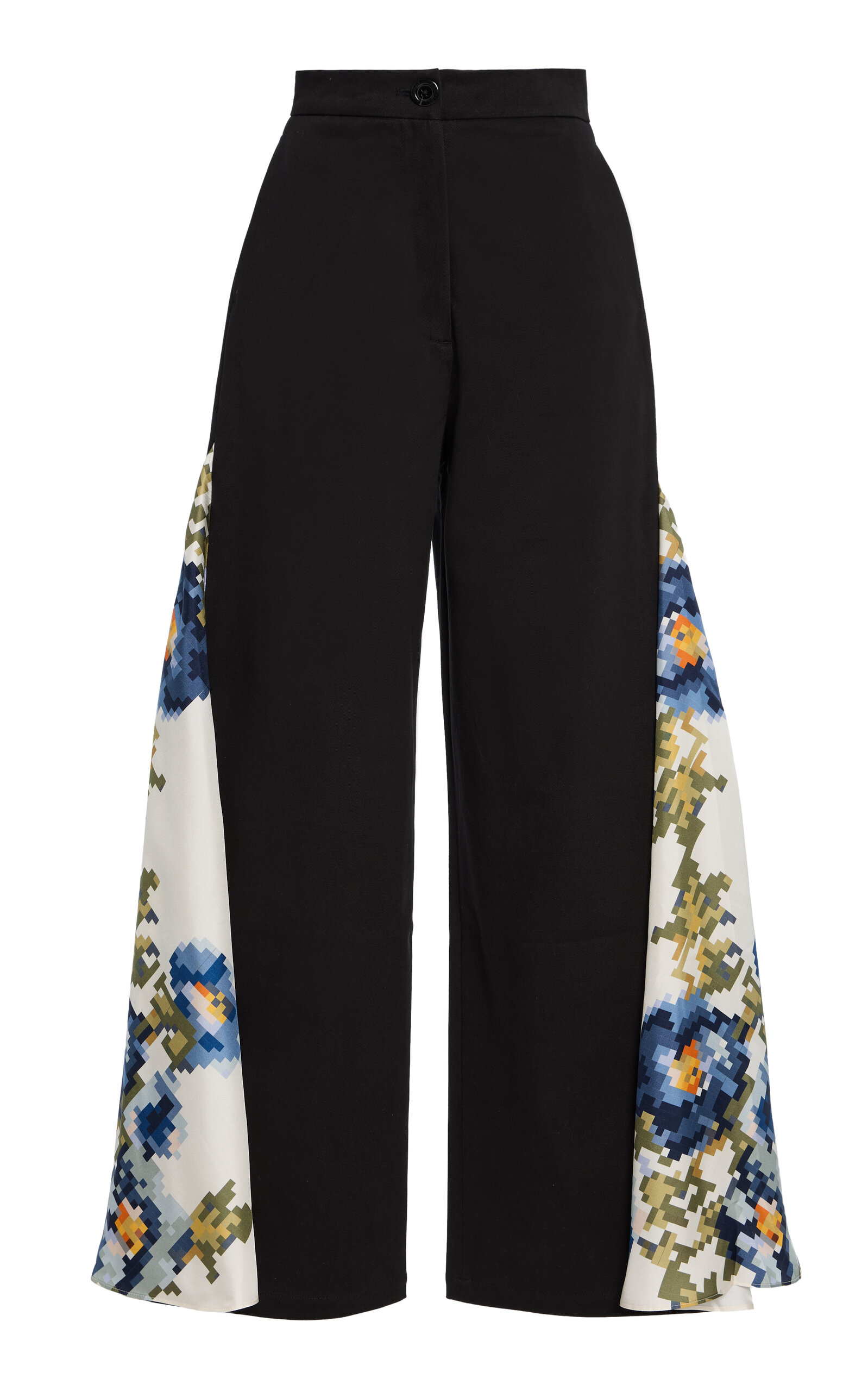 Shop S.s.daley Audrey Silk-paneled Wool Trousers