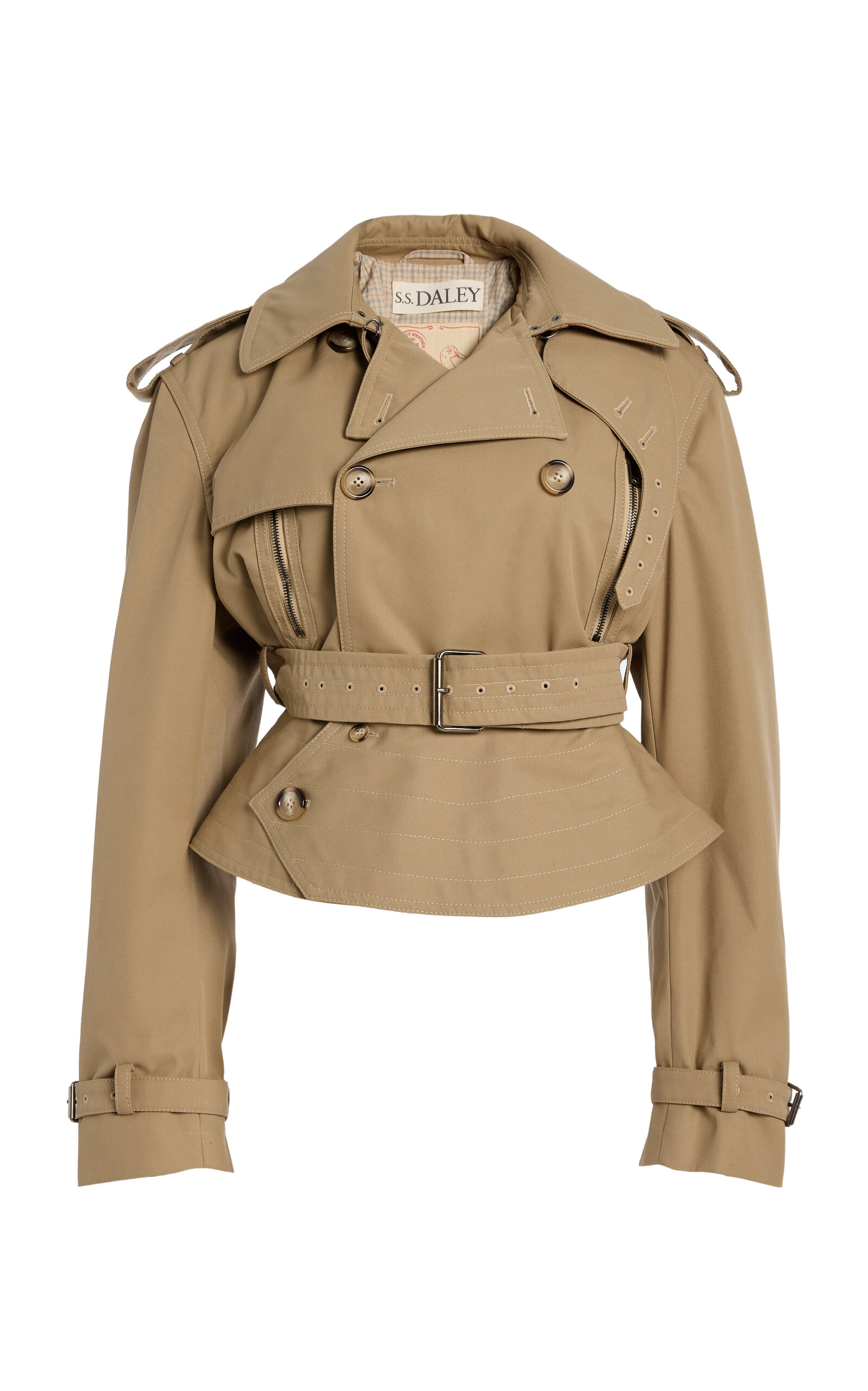 Eliza Cotton-Gabardine Peplum Trench Coat