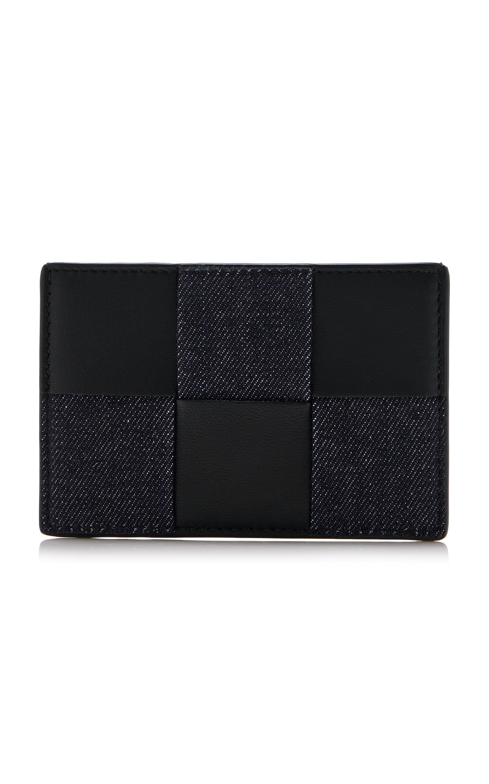 Bottega Veneta Cassette Leather And Denim Cardholder