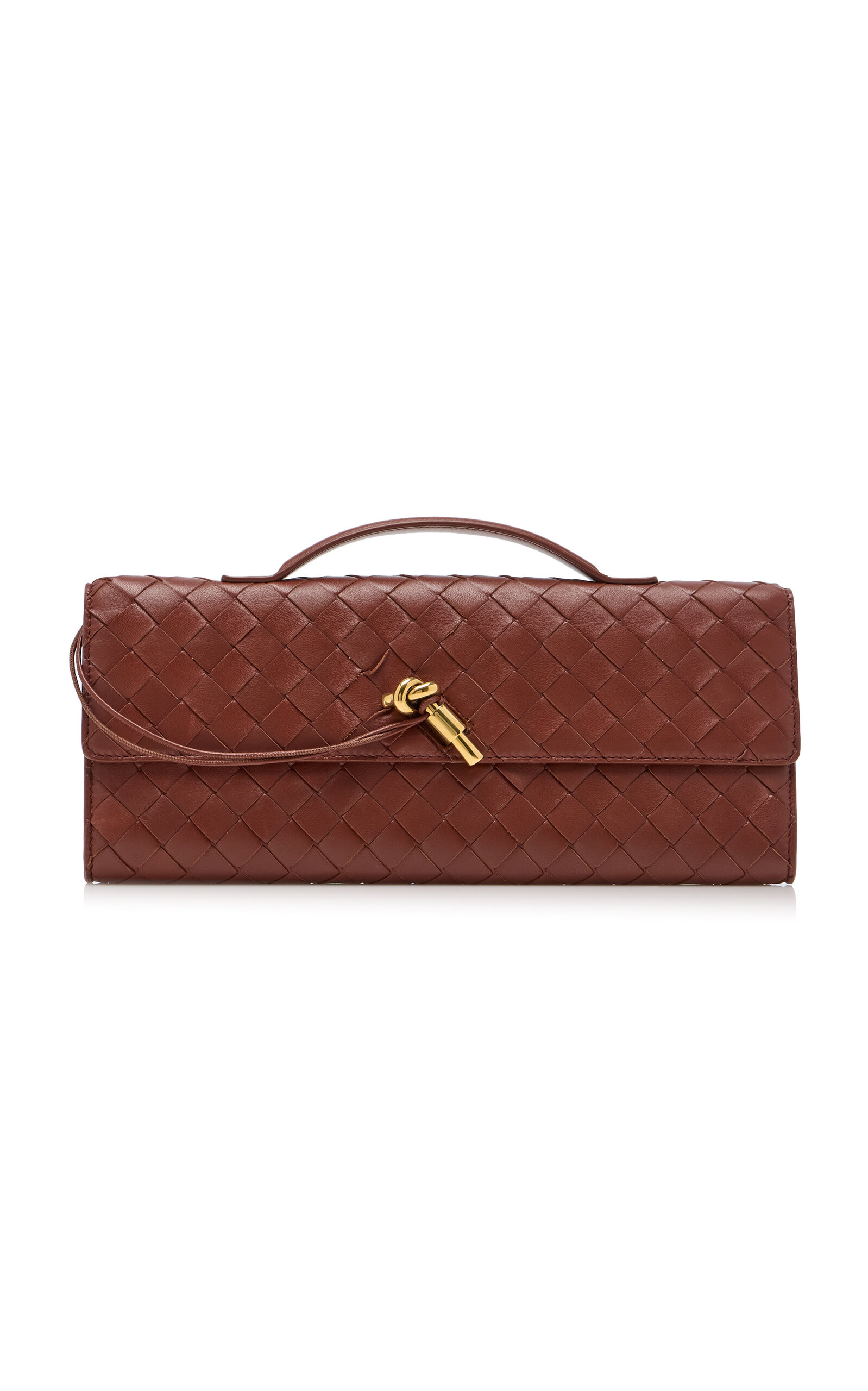Bottega Veneta Andiamo Intrecciato Leather E/W Clutch - Moda Operandi