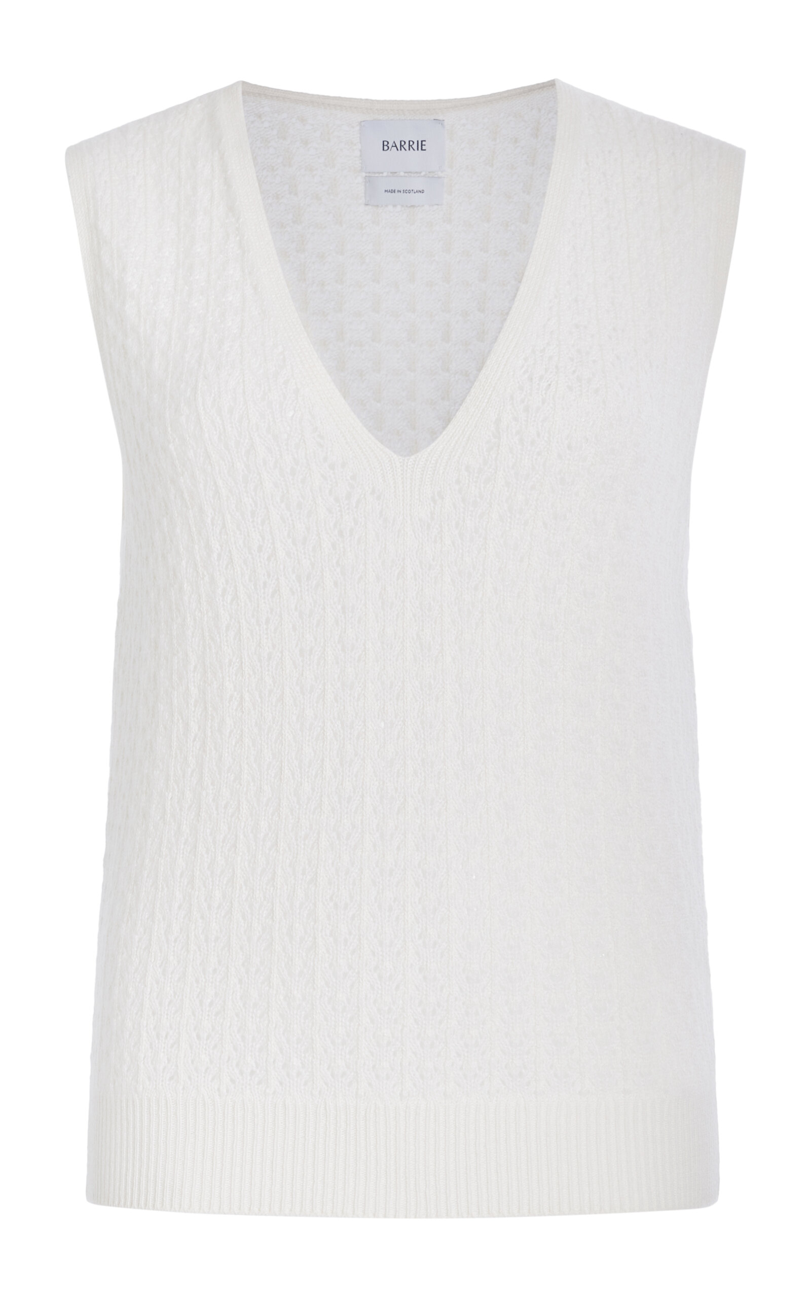 Barrie Pointelle-Knit Cashmere Vest
