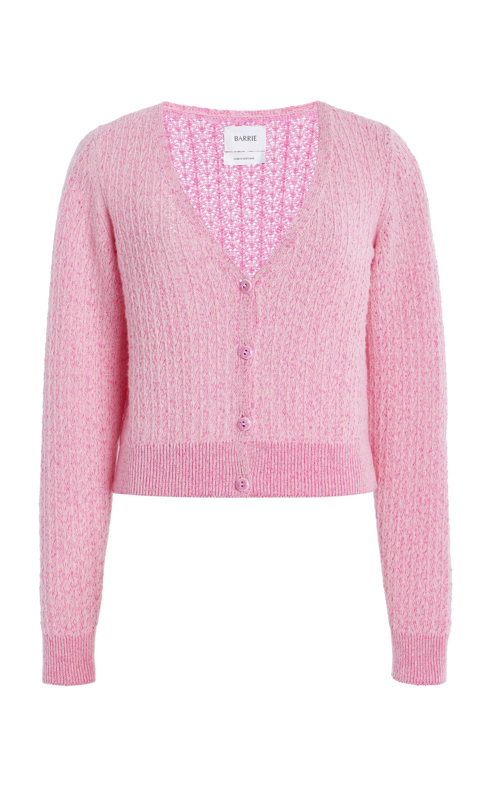 Barrie Pointelle-Knit Cashmere Cardigan