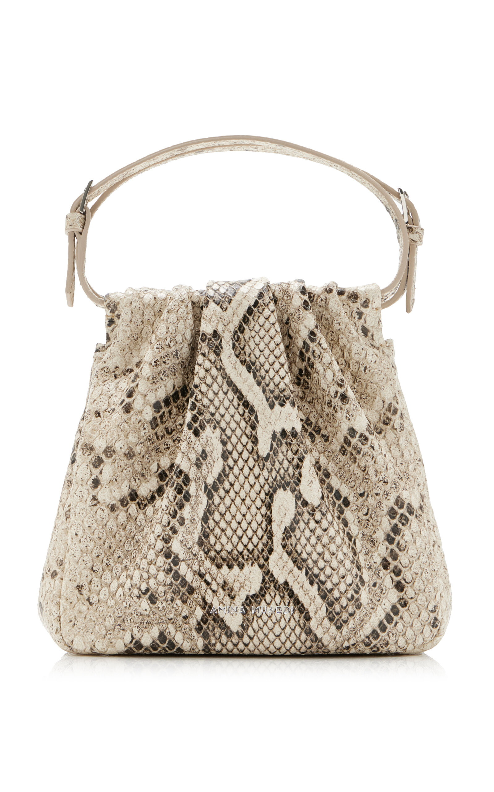 Amina Muaddi Vittoria Snake-Effect Leather Tope Handle Bag - Python - OS