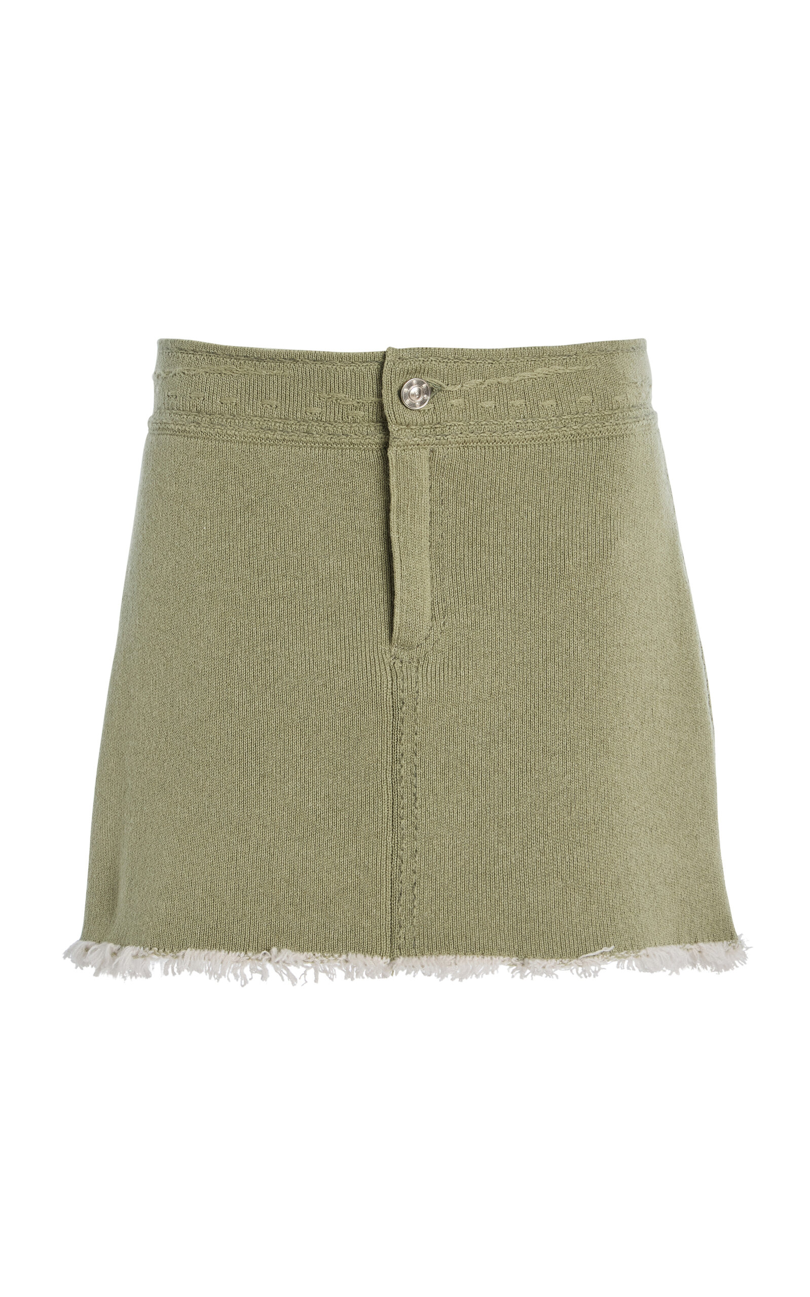 Barrie Denim-like Cashmere Mini Skirt In Green