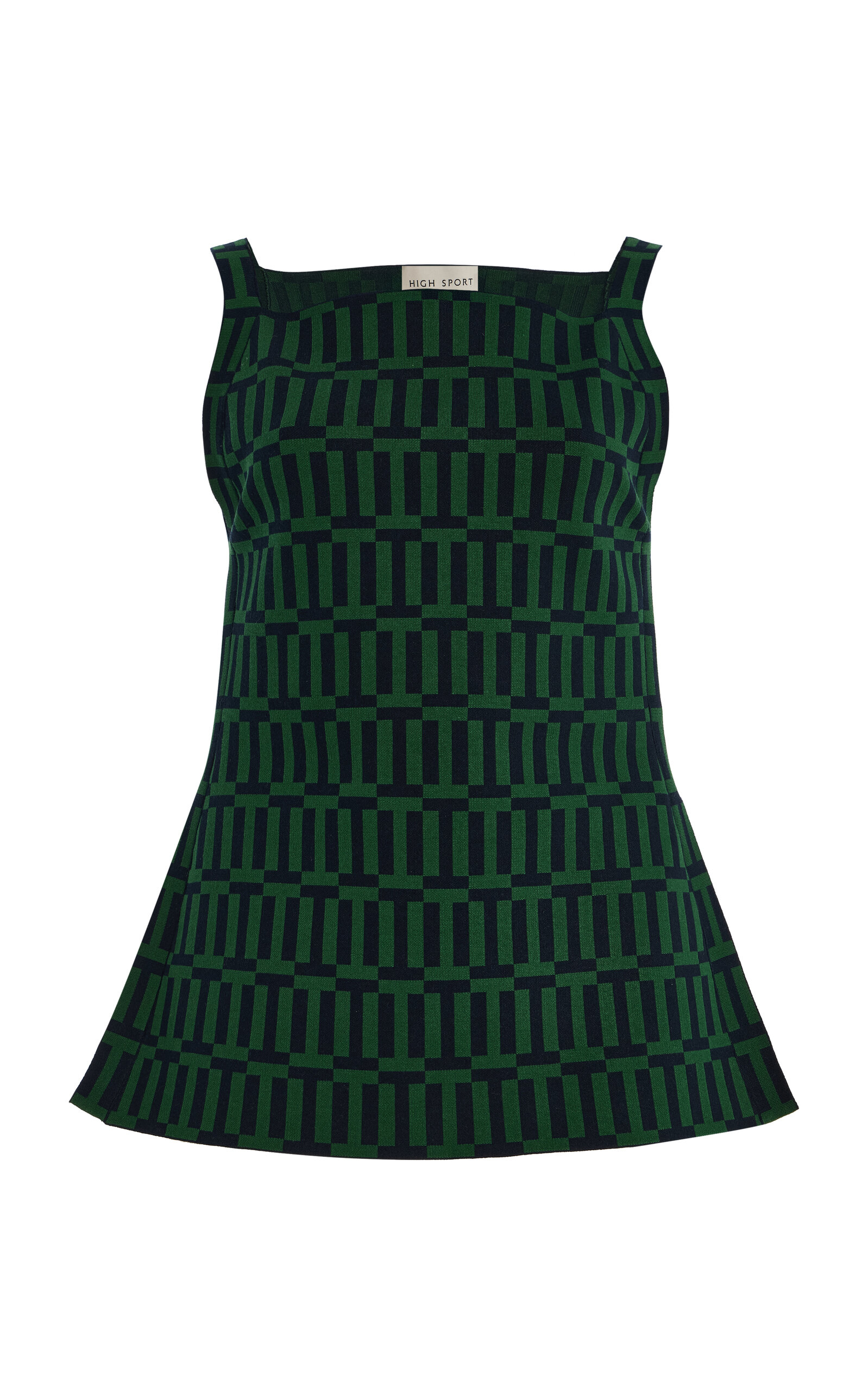 Asher Cotton-Blend Geo-Jacquard Apron Top