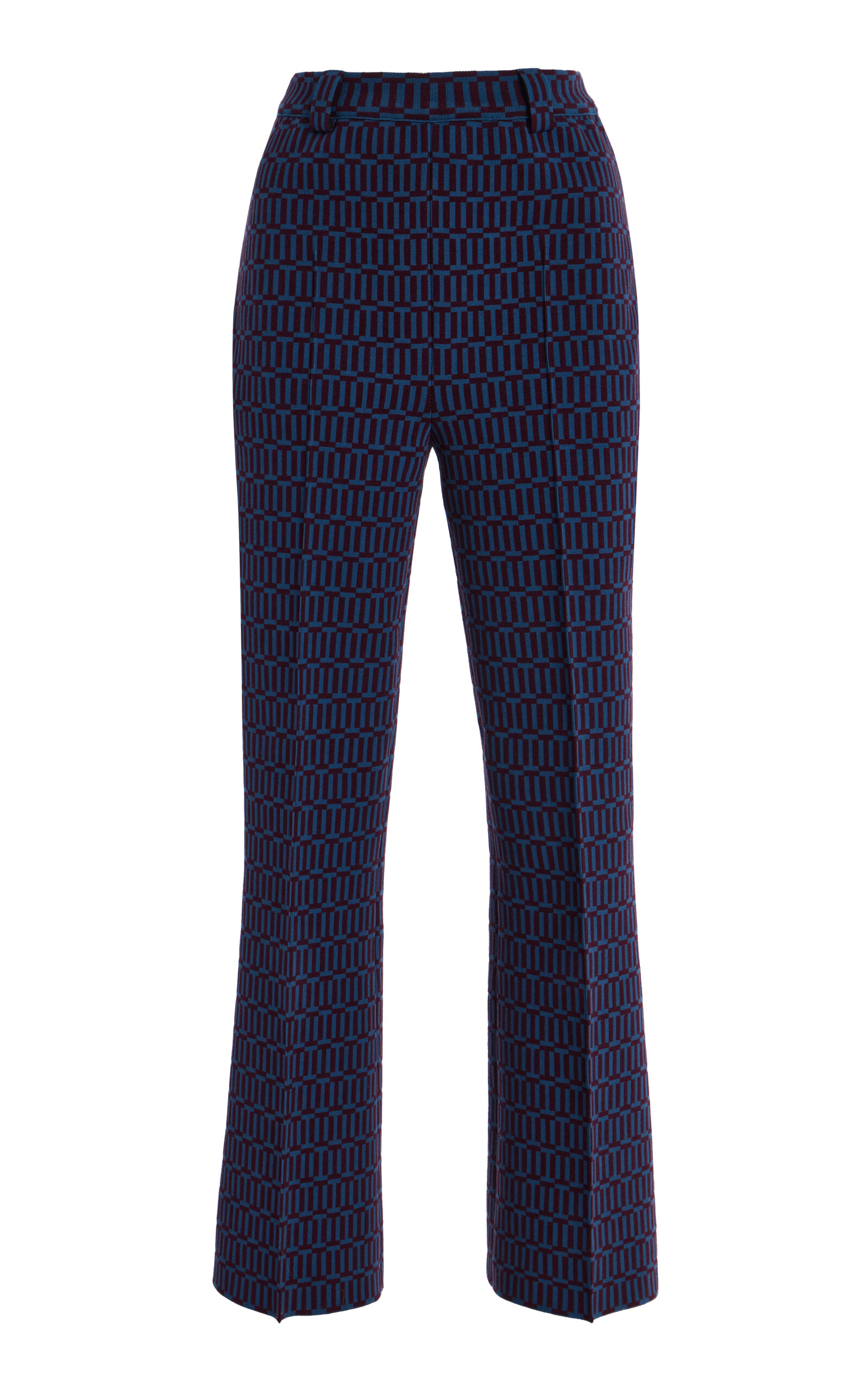 Charlie Cotton-Blend Geo-Jacquard Flared Pants