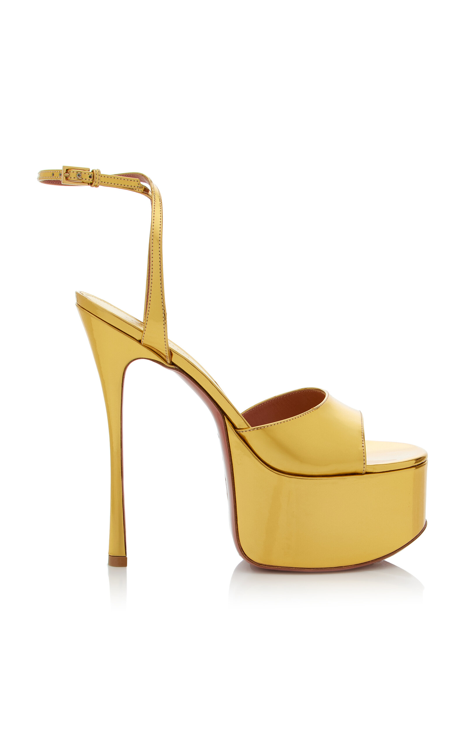 Amina Muaddi Aya Platform Leather Sandals