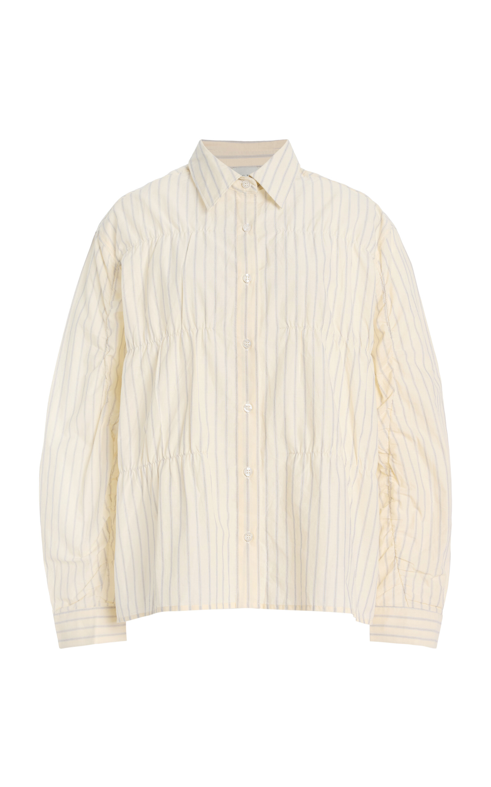 Oversized Gathered Cotton Shirt