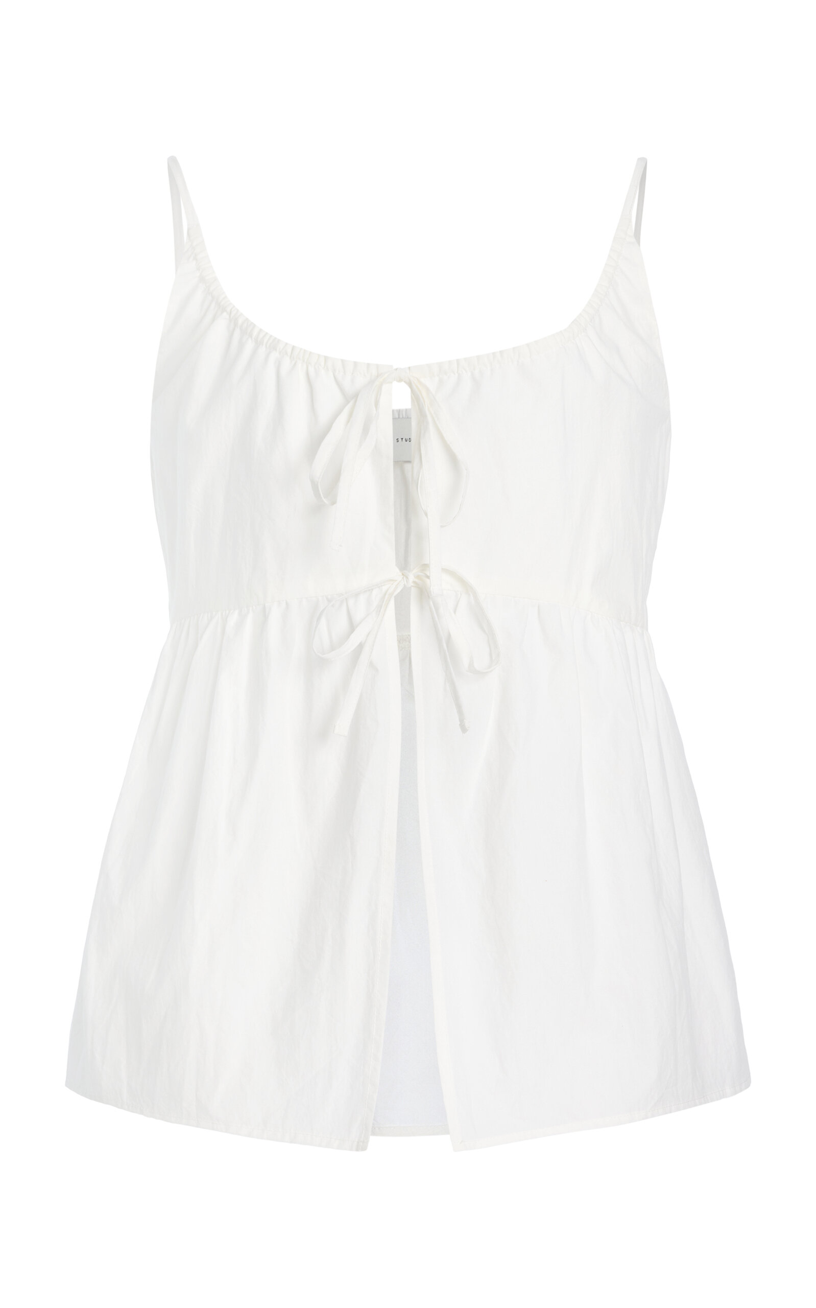 Deiji Studios Double-Tie Cotton Poplin Top - White - XL