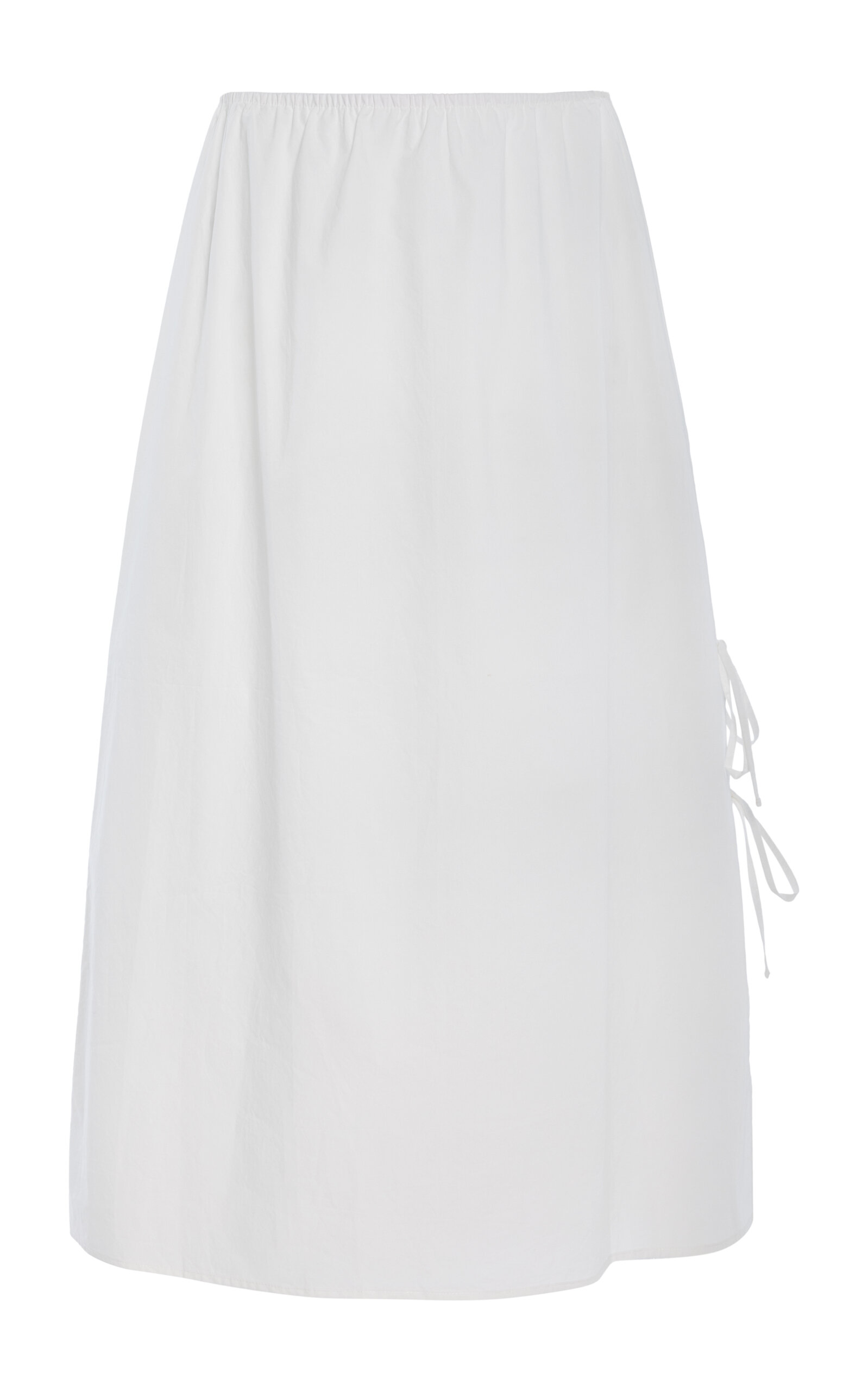 Split-Tie Cotton Poplin Skirt