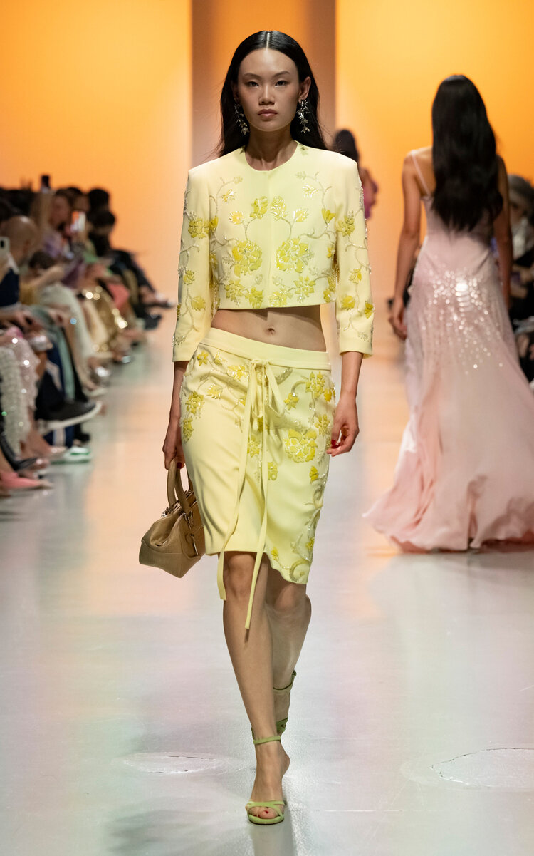 Embellished Crepe Cropped Jacket
