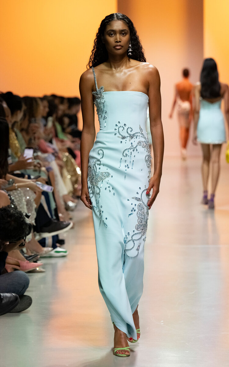 Crystal-Embellished Crepe Maxi Dress