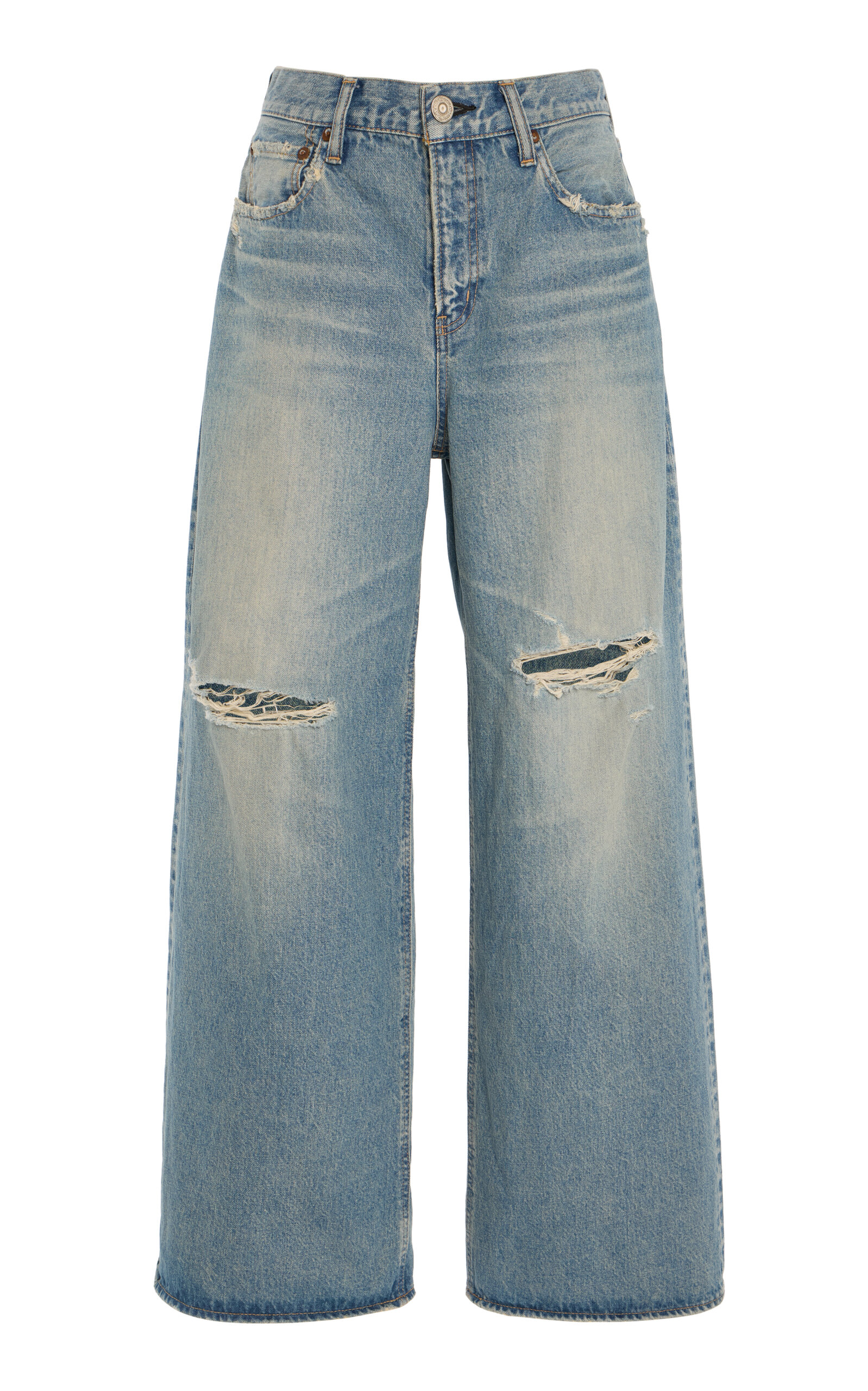 MOUSSY VINTAGE Hempstead Super-Wide Jeans - Light Wash - Women's Clothing