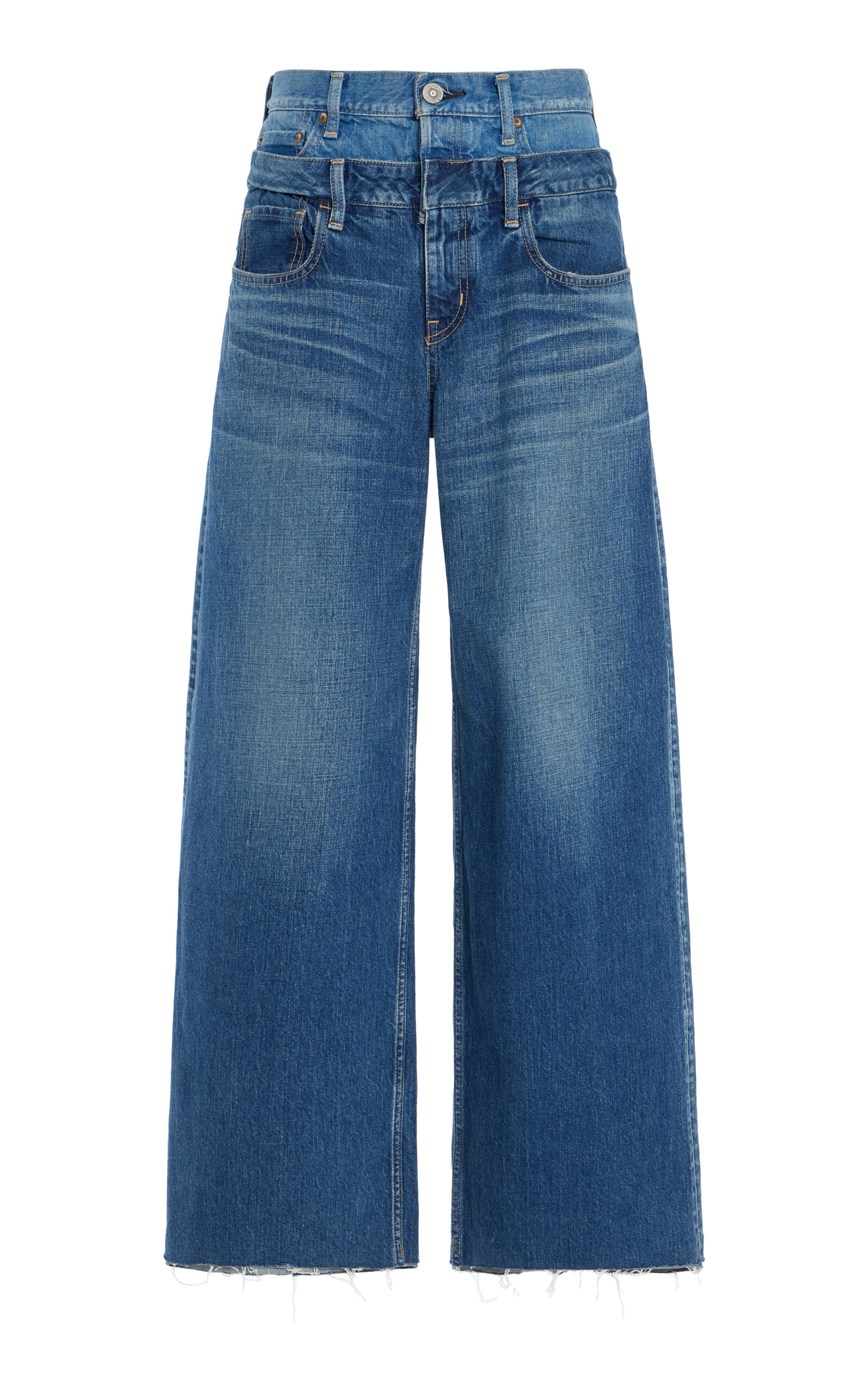 Bogota Double-Belt Rigid High-Rise Wide-Leg Jeans
