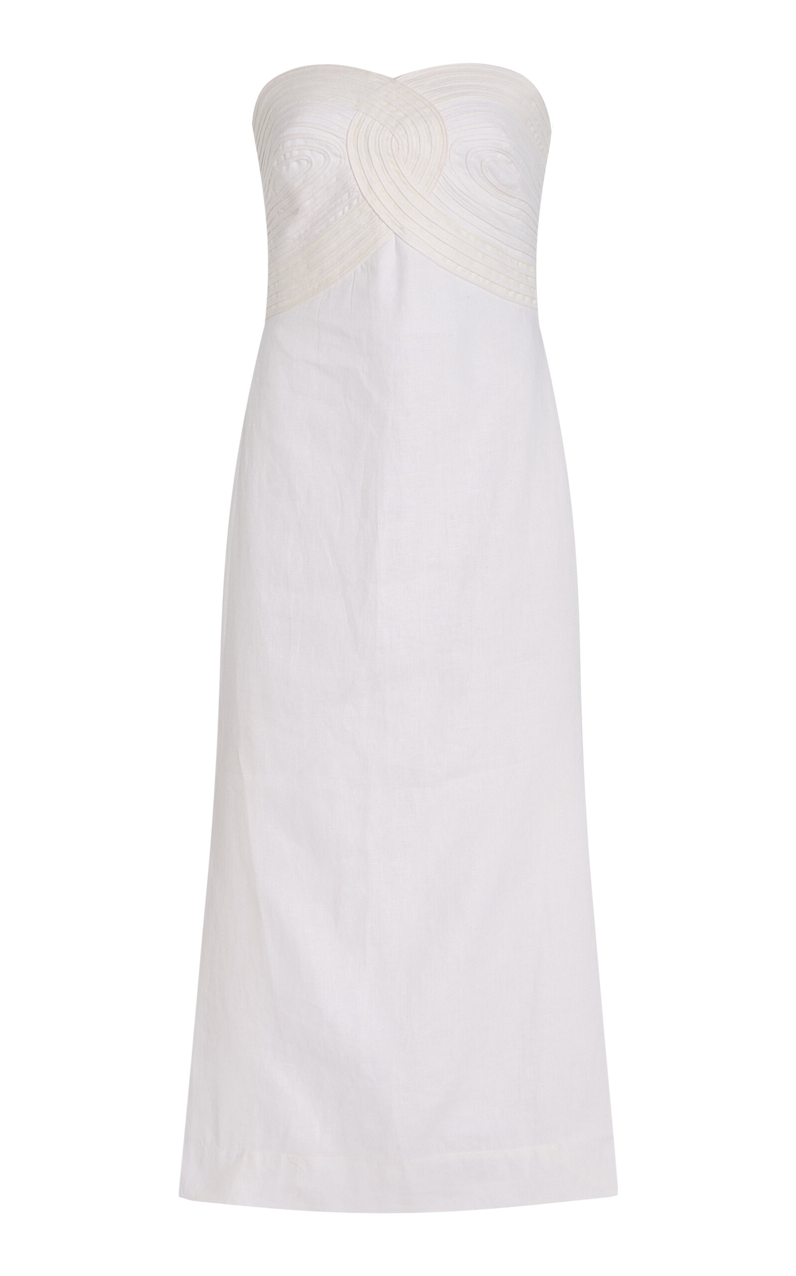 Andres Otalora Exclusive Arco Embroidered Linen Midi Dress