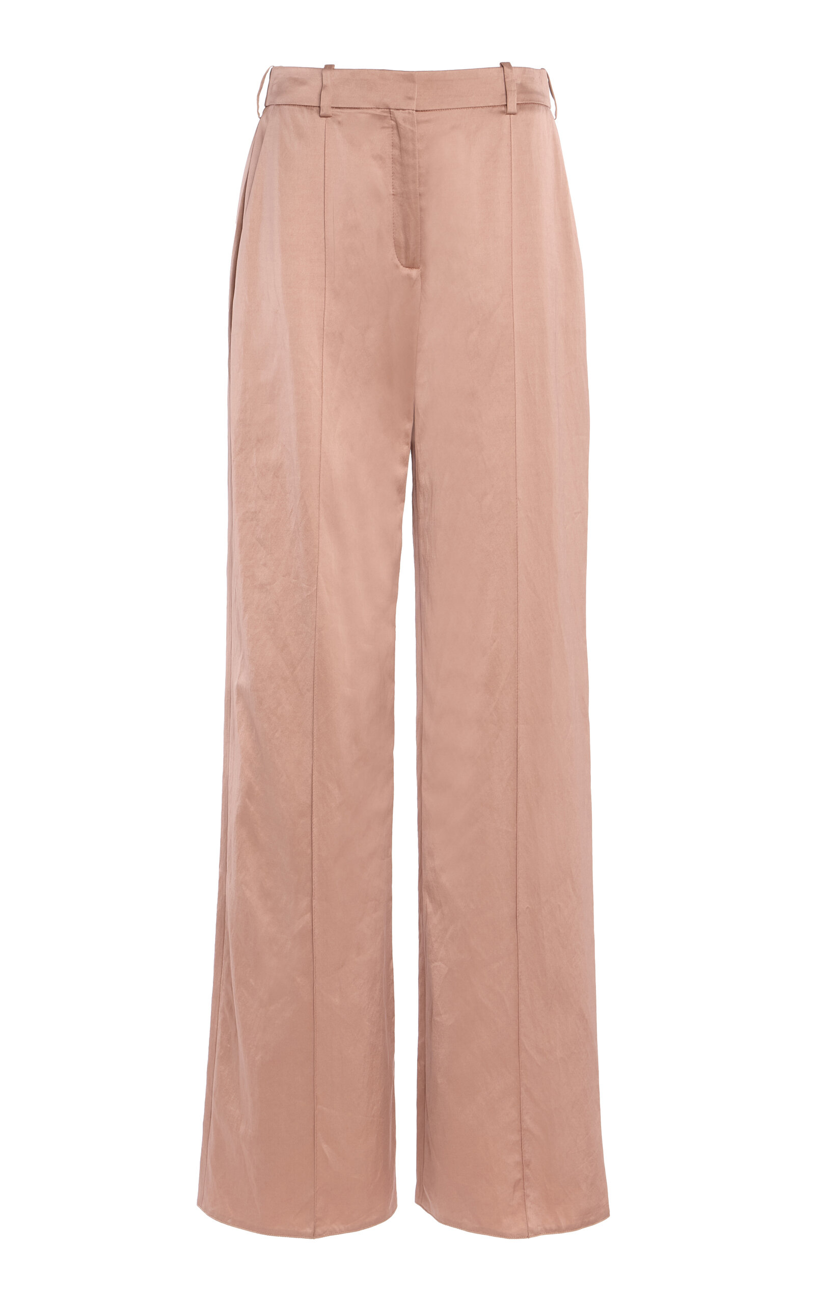 Satin Straight-Leg Pants