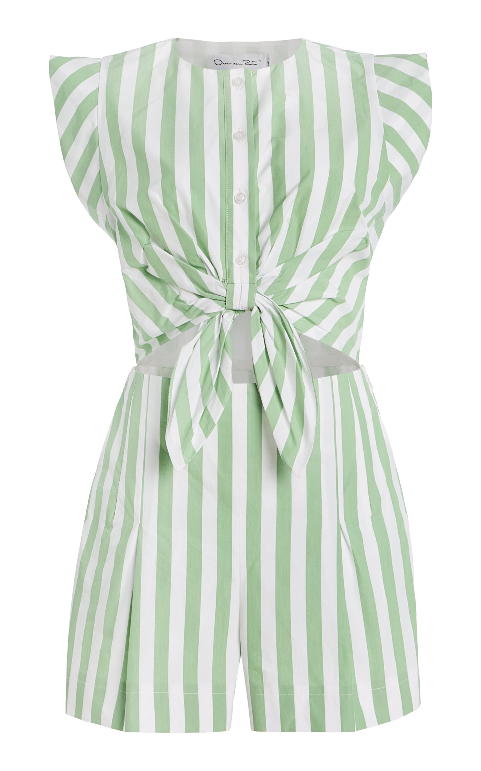 Oscar De La Renta Exclusive Riviera Cotton Playsuit In Green