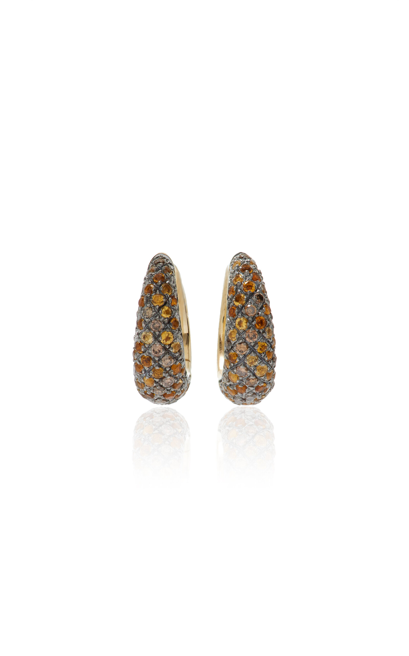 Yvonne Léon Python 9k Yellow Gold Diamond; Citrine Earrings