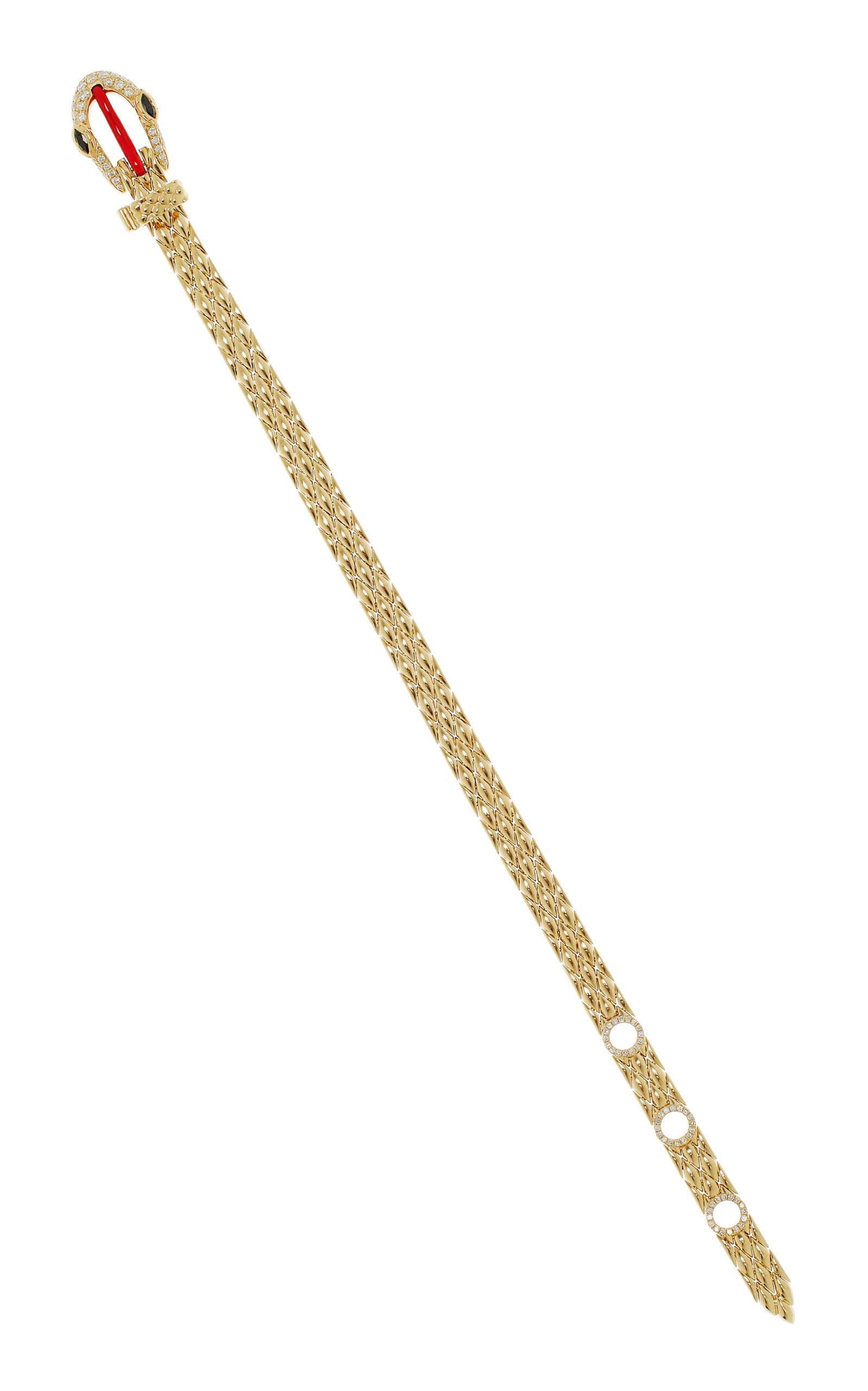 Yvonne Léon Python 9k Yellow Gold Diamond Bracelet In Gold