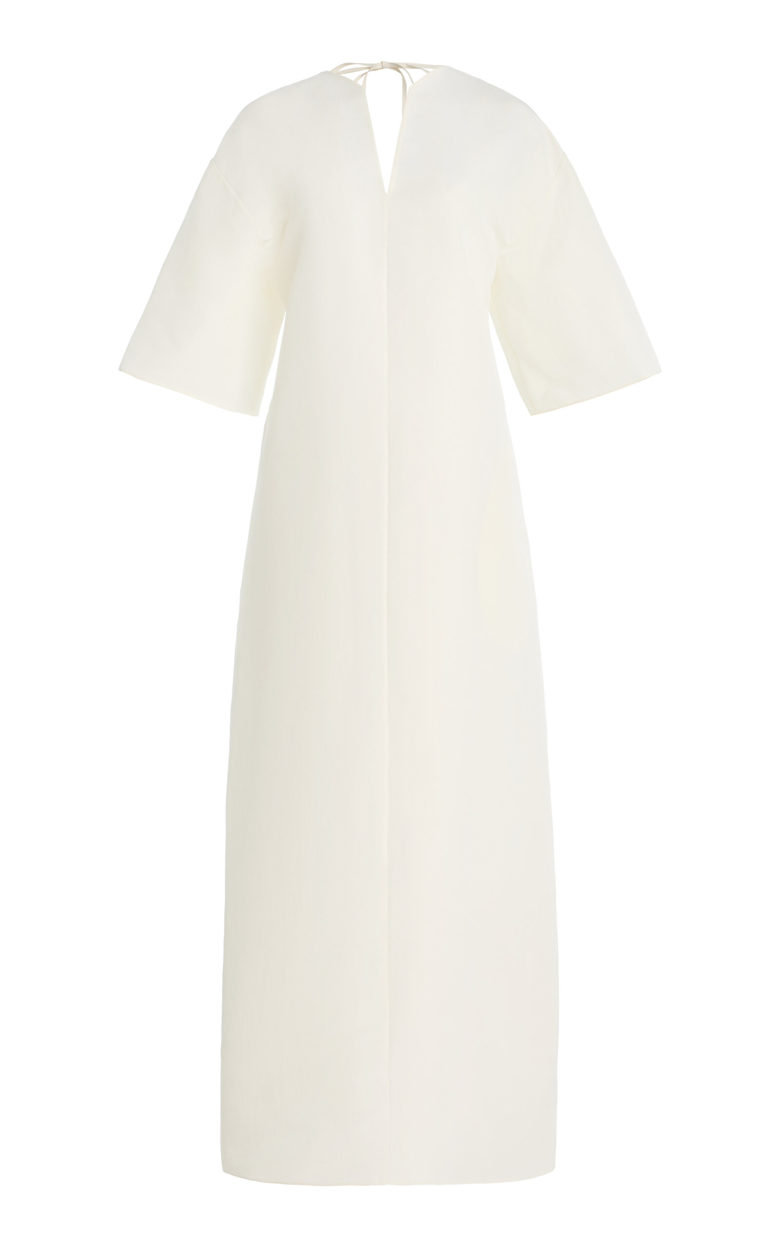 The Row Mia Silk Shantung Maxi Dress In White