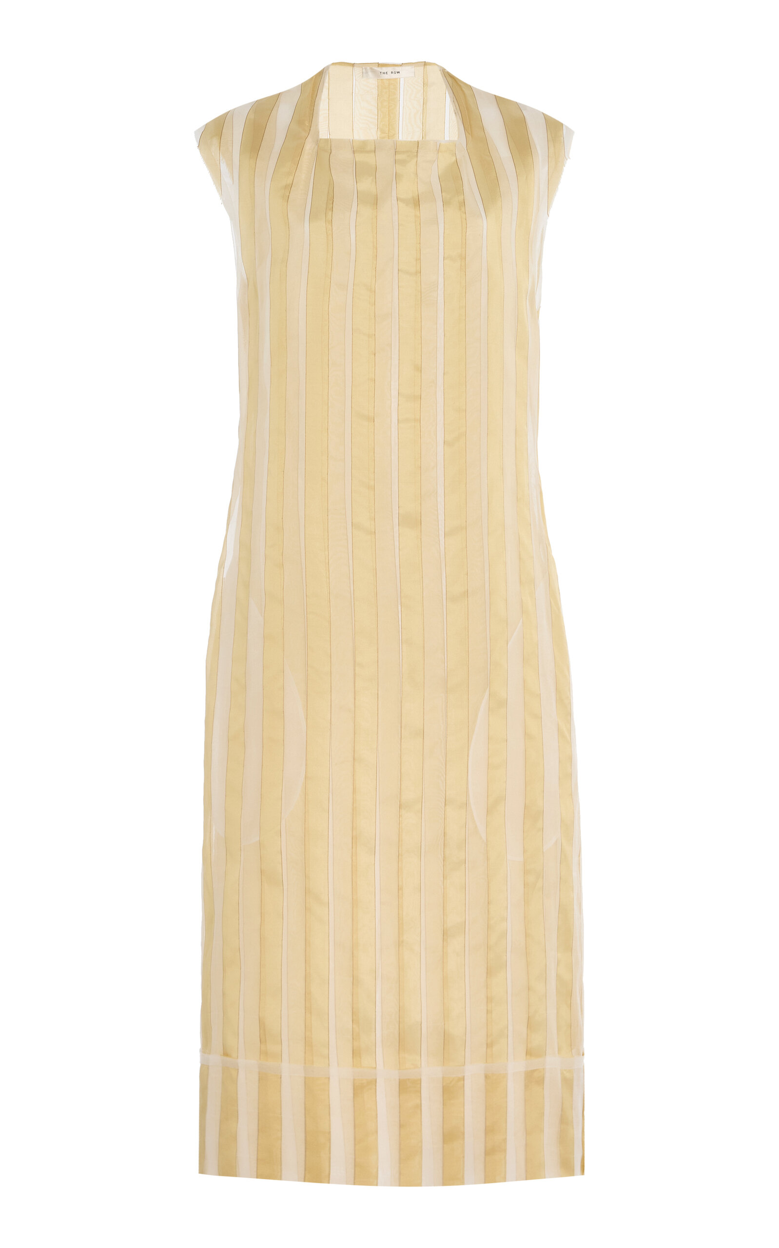 The Row Pilaria Striped Silk Midi Dress In Yellow