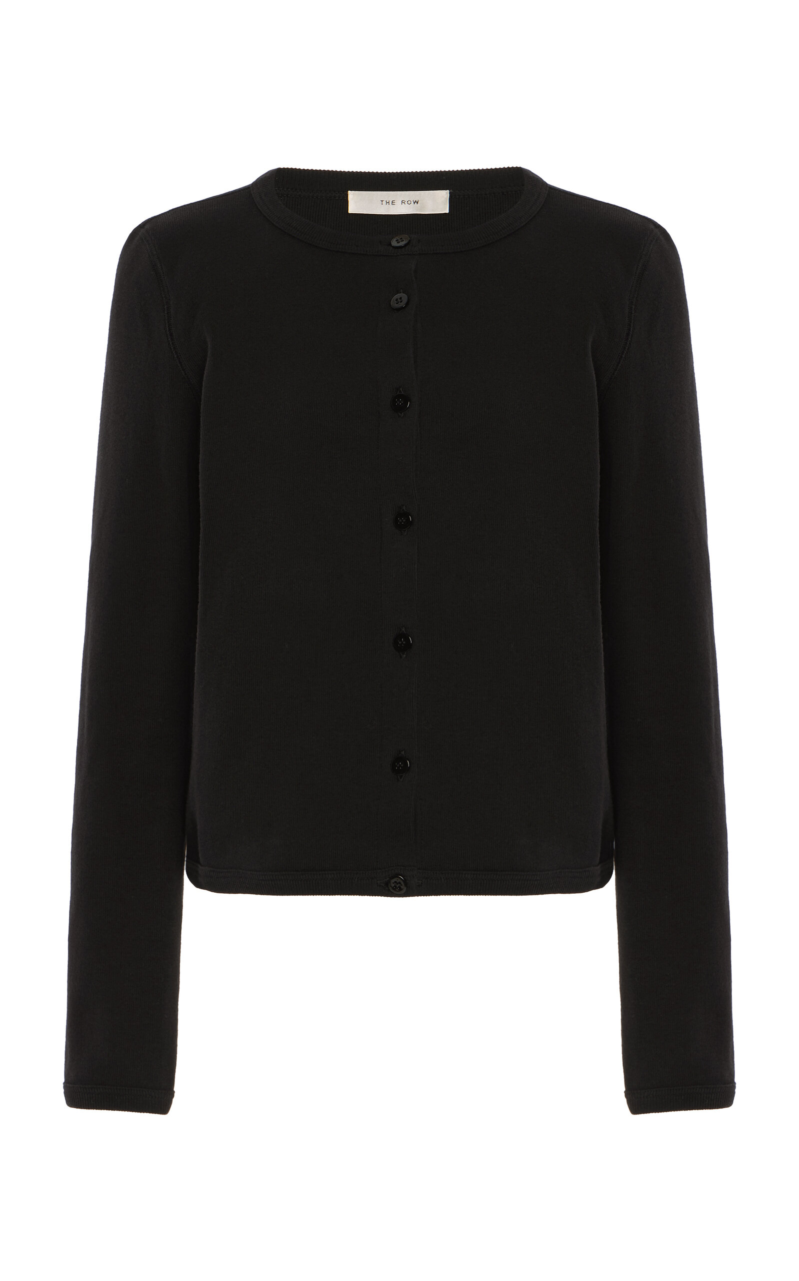 The Row Josette Silk Knit Cardigan In Black
