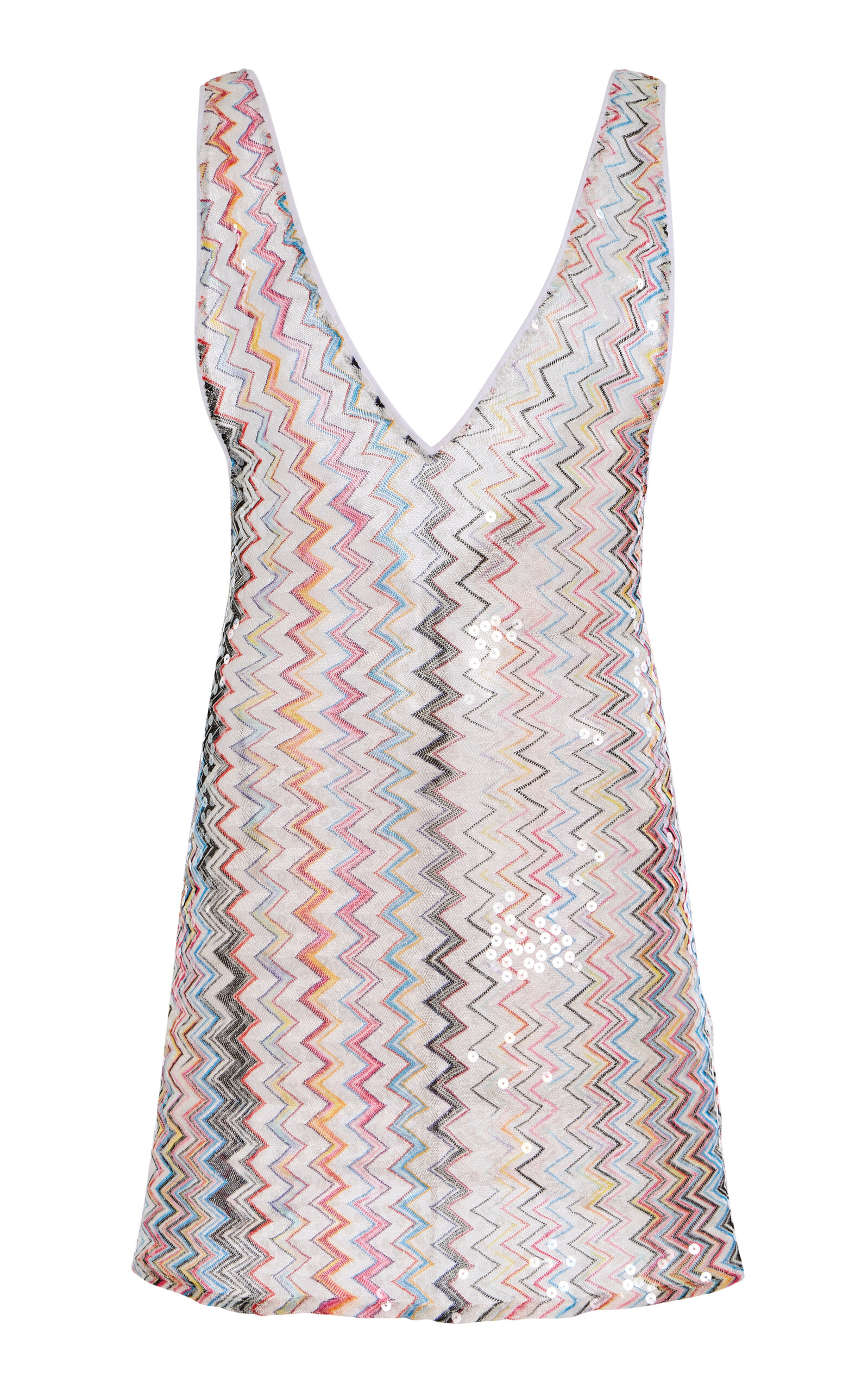 Missoni Knit Cover-up Mini Dress In White