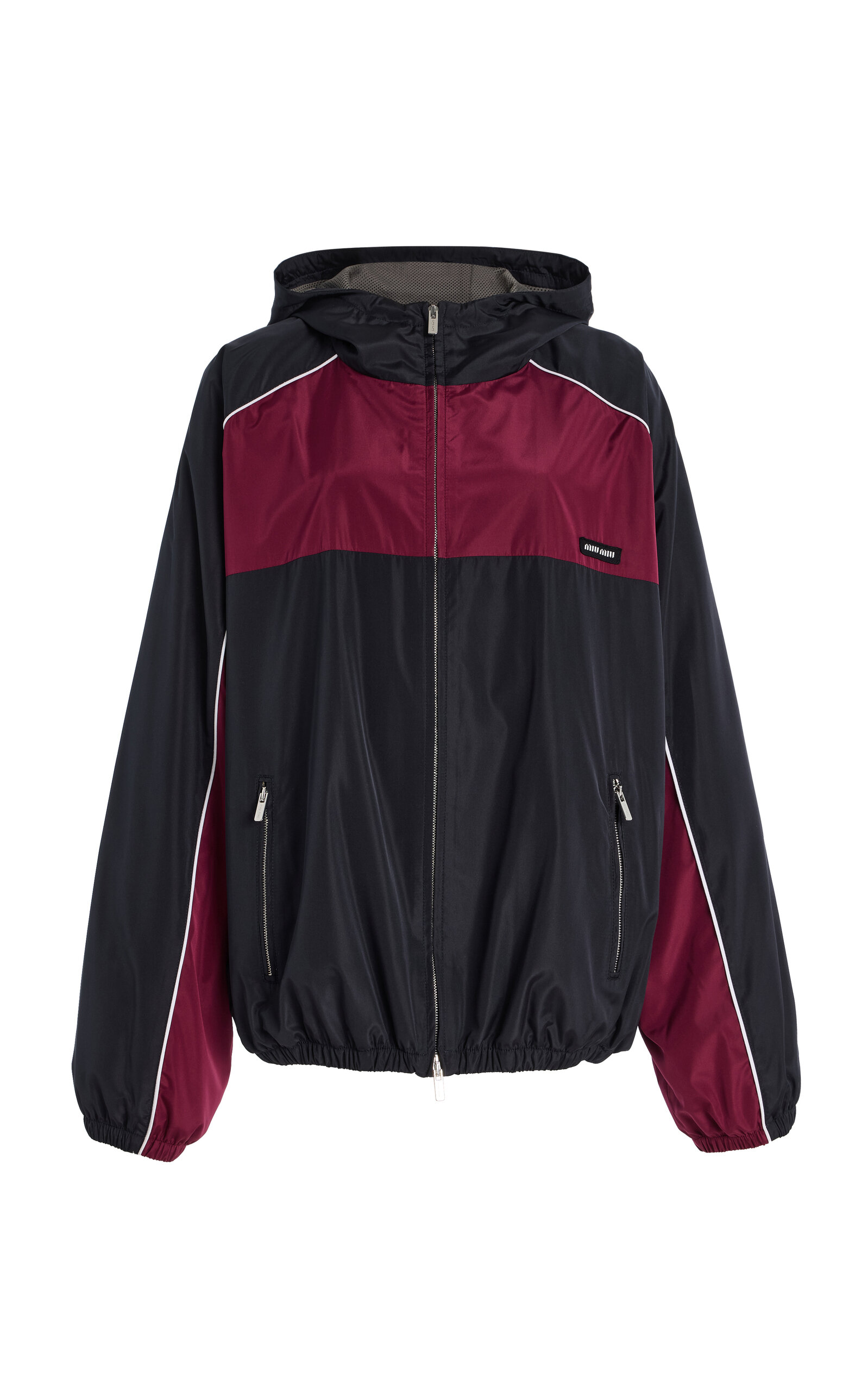 Miu Miu Recycled Nylon Windbreaker Jacket In Multi
