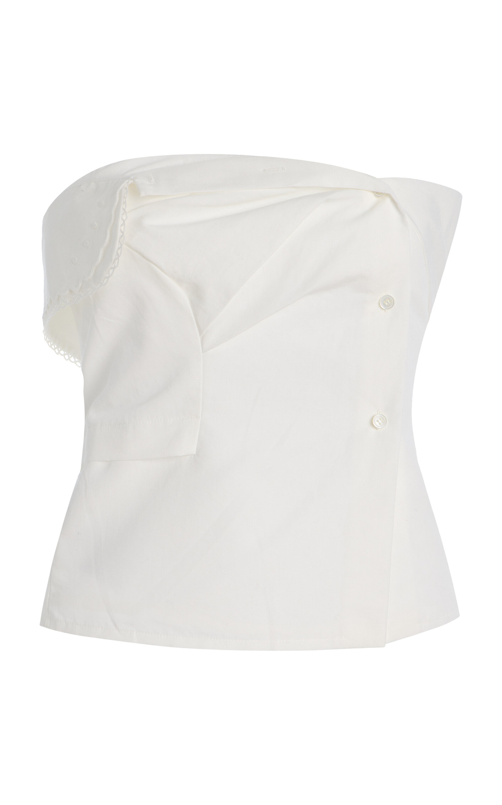 Miu Miu - Cotton Poplin Bustier Top - White - IT 38 - Moda Operandi