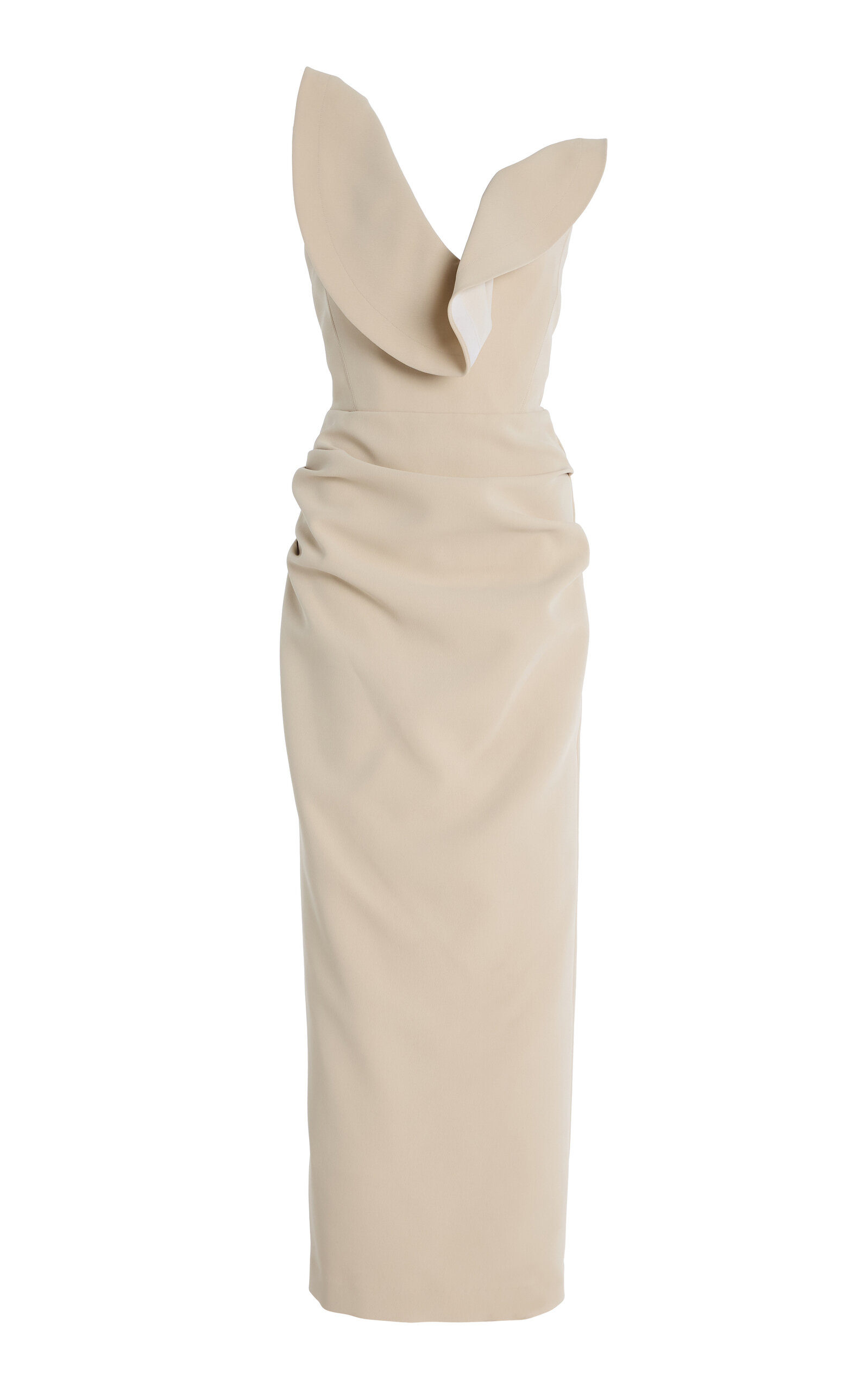 Maticevski Exclusive Requiem Strapless Crepe Maxi Dress - Grey