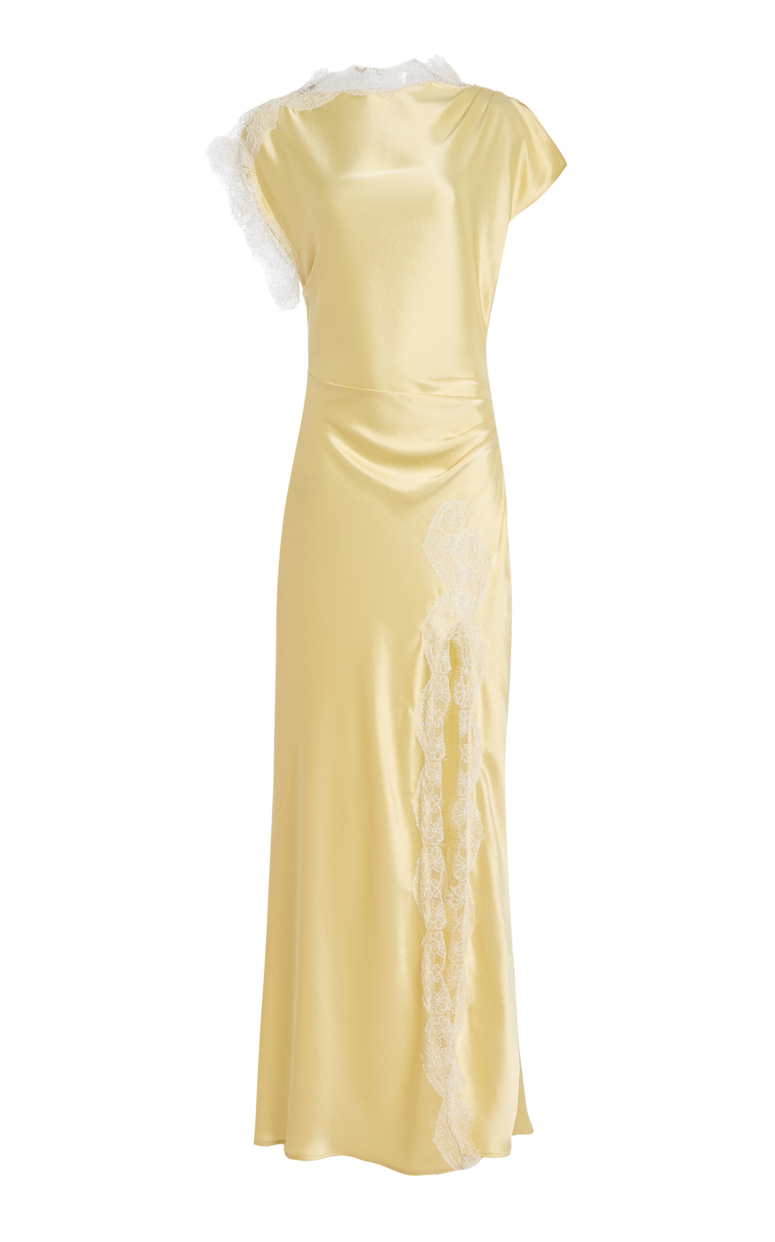 Anna Quan Exclusive Martha Lace-trimmed Satin Maxi Dress