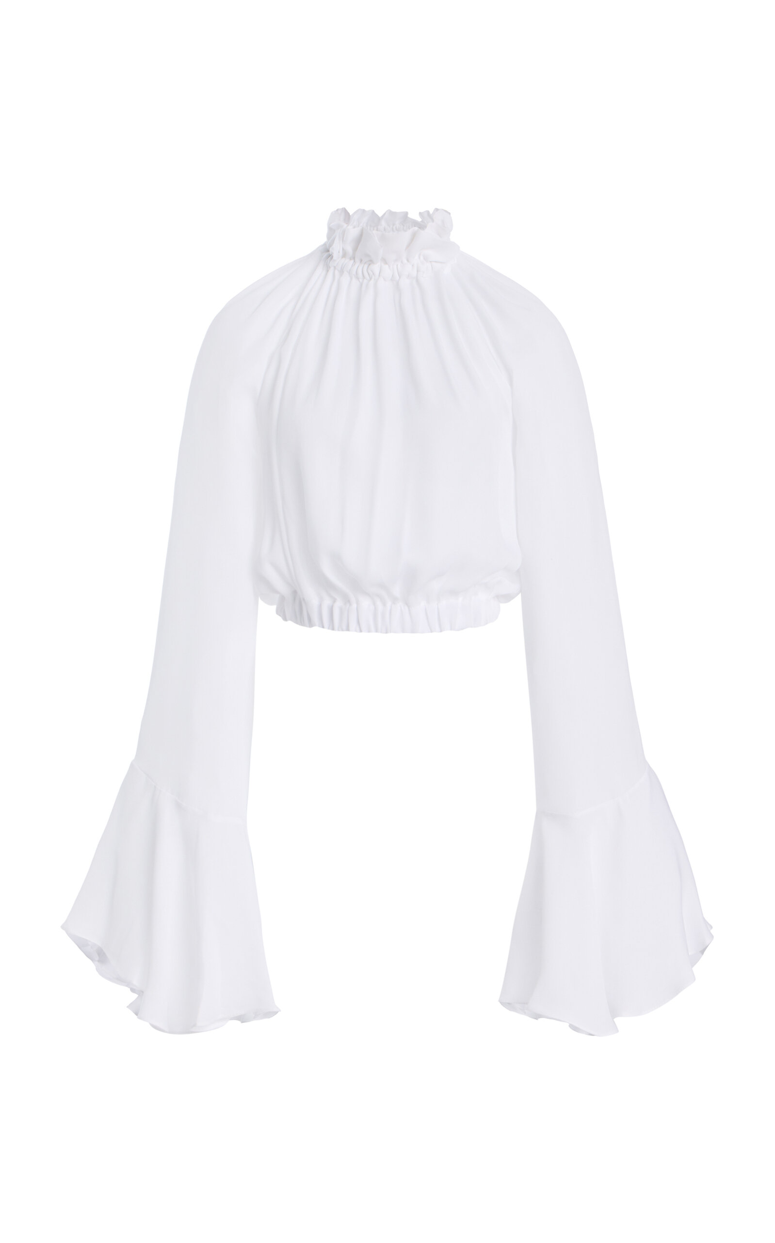 Francesca Miranda Exclusive Exclusive Nero Ruffled Silk Top - Women's Clothing