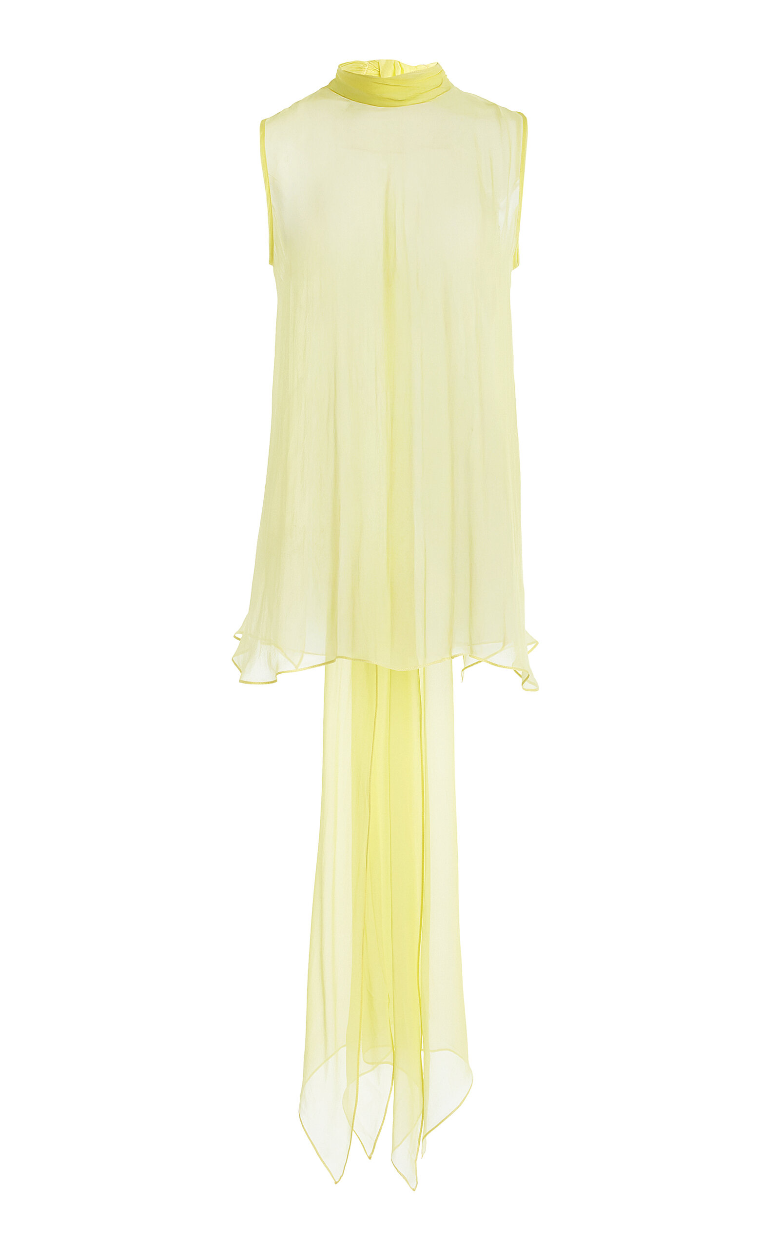 SEV Open Back Silk Voile Top - Yellow