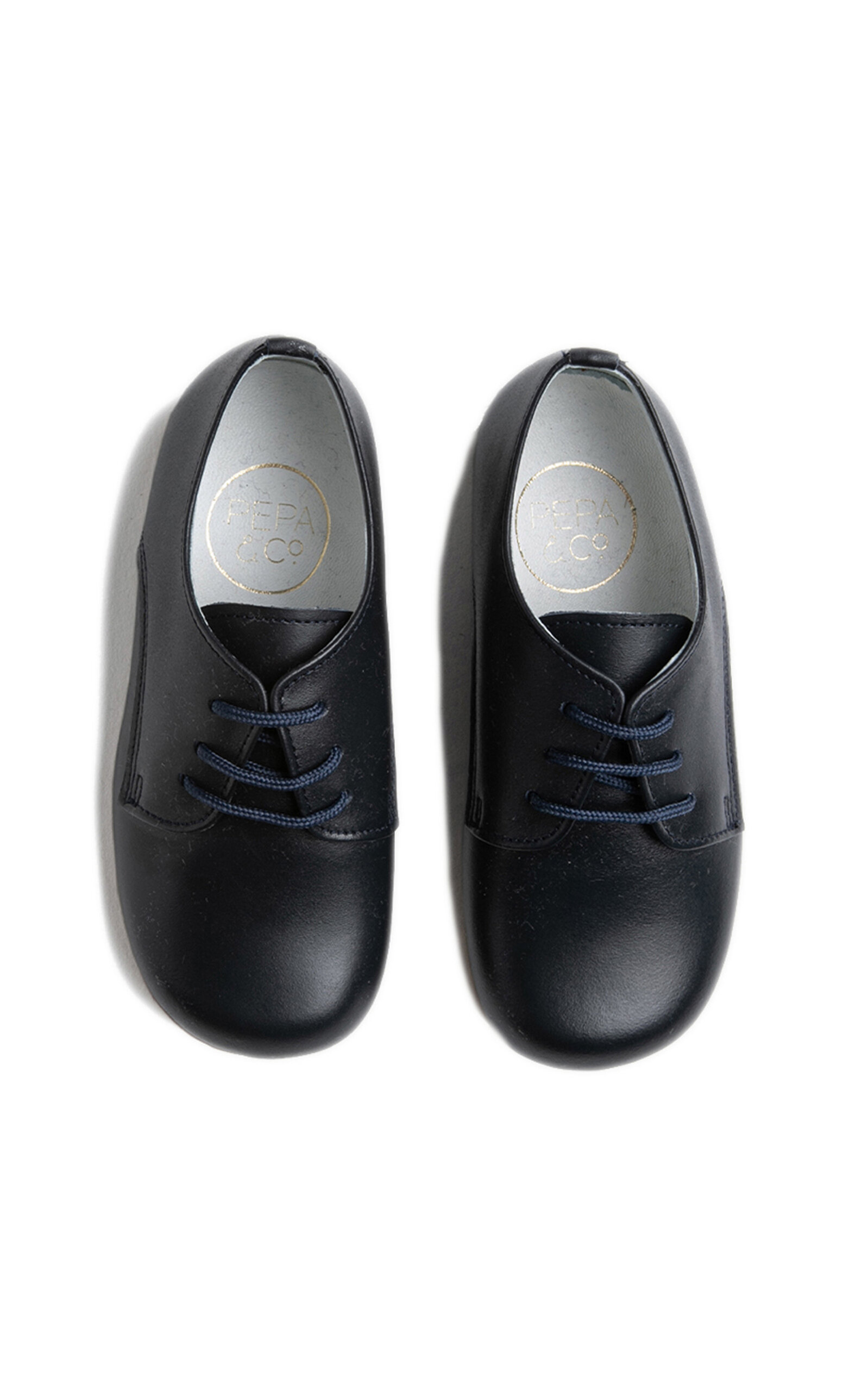 Pepa London Leather Lace-Up Navy Shoes