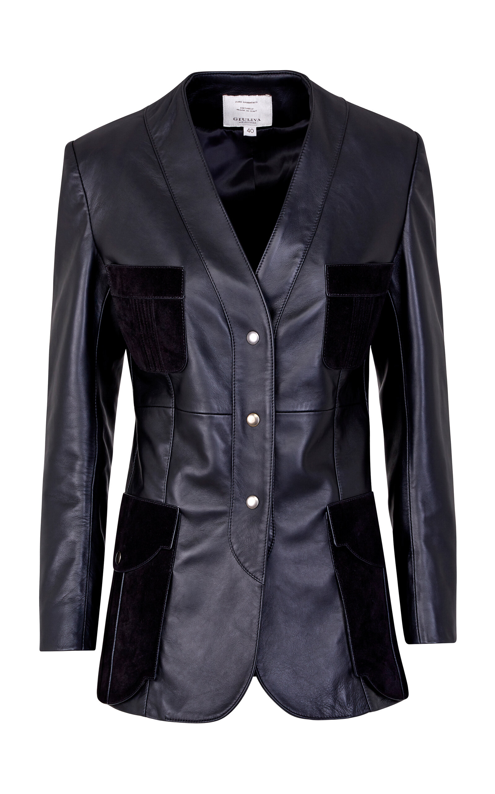 Giuliva Heritage Liesel Leather And Suede Jacket In Black