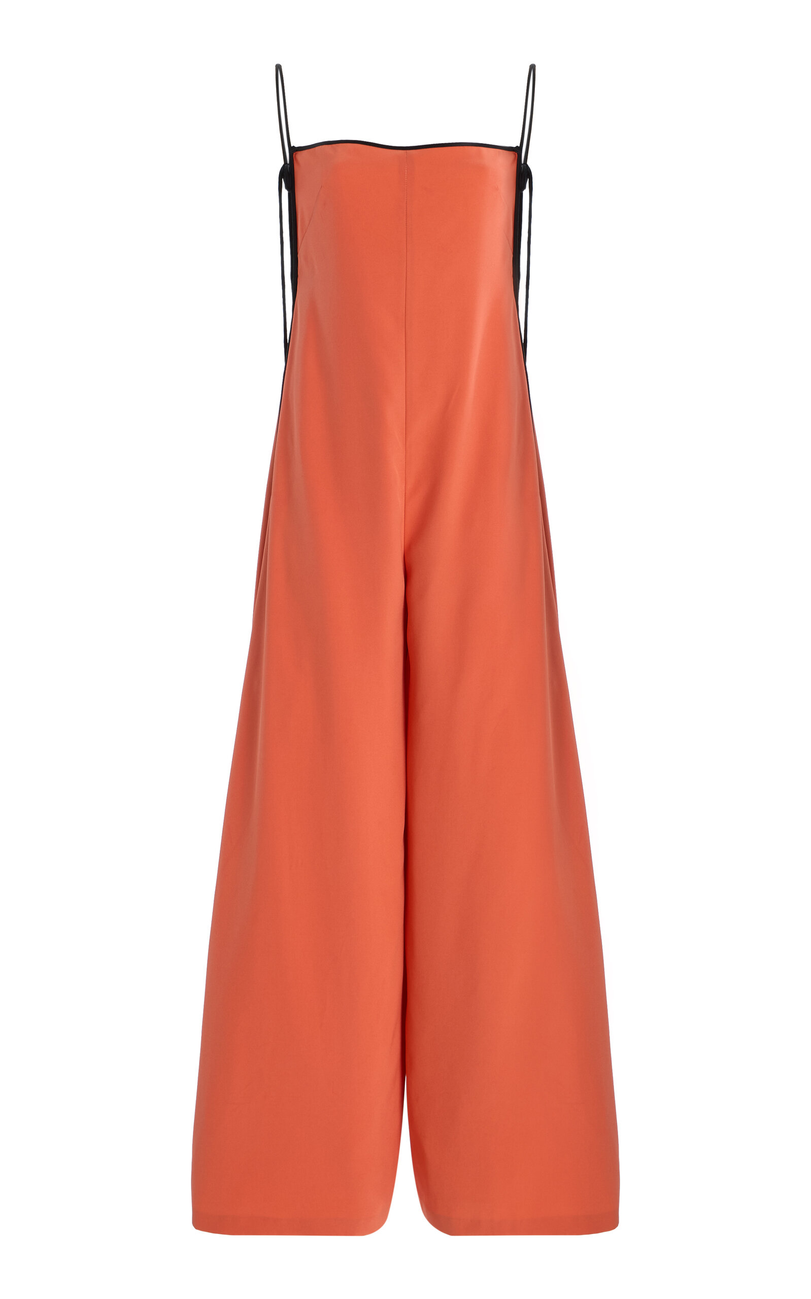 Temily Exclusive Summer Bones Roller Silk-Satin Jumpsuit - Coral - Women's Clothing