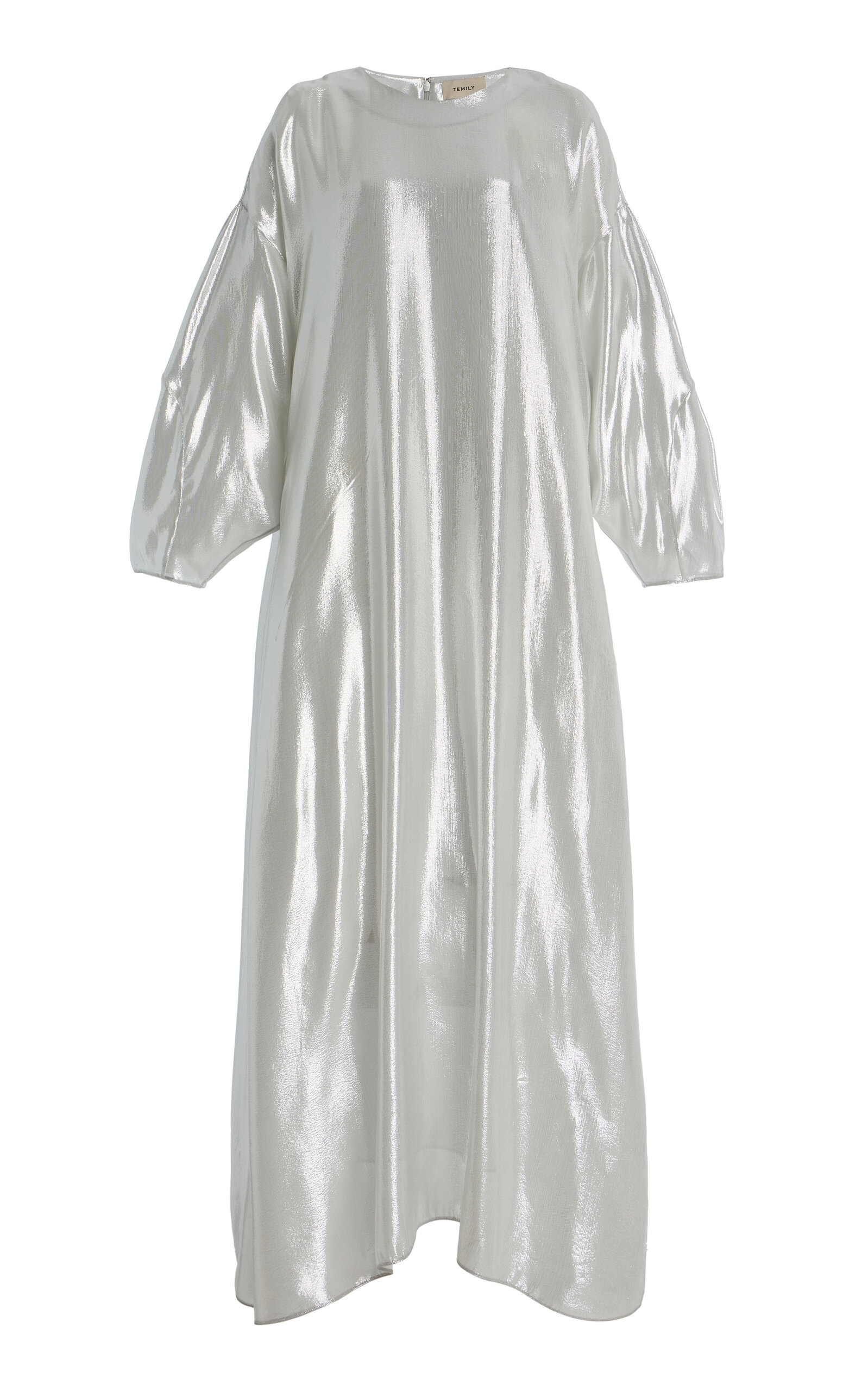 Temily Exclusive The Songlines Signature Silk Maxi Dress - Silver