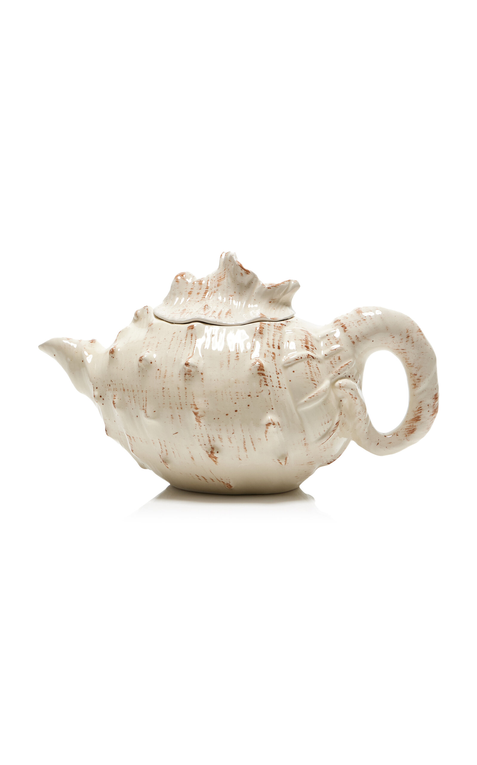 Shop Moda Domus Riviera Shell Ceramic Teapot In White