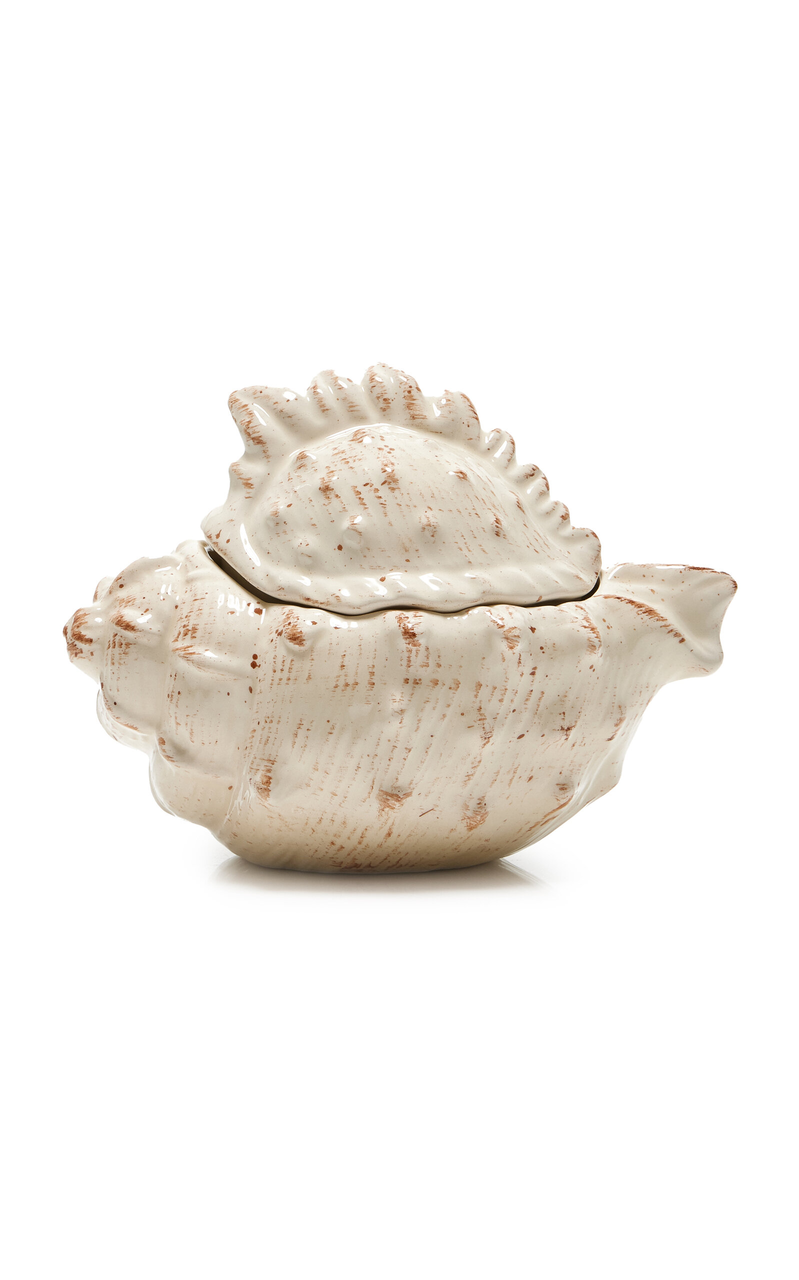 Moda Domus Riviera Shell Ceramic Sugar Pot In White