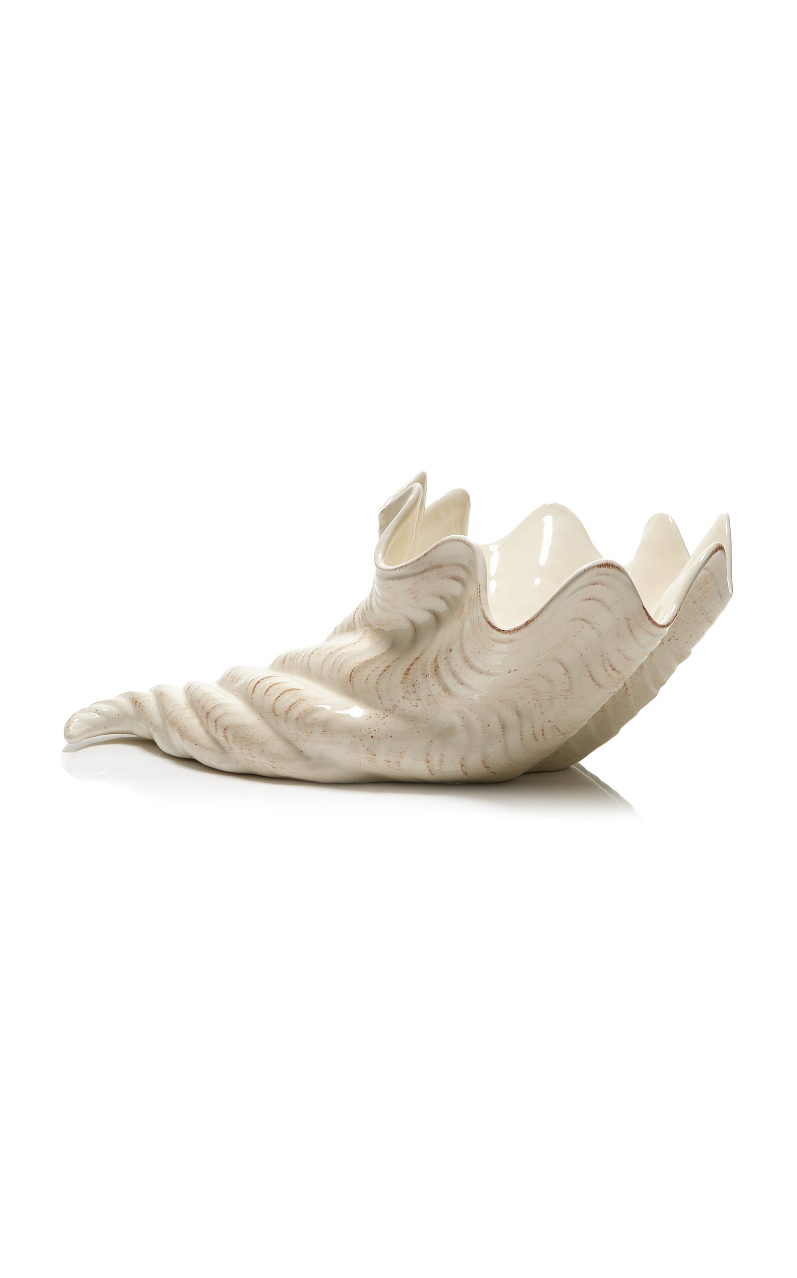 Moda Domus Riviera Large Decorative Ceramic Shell - White