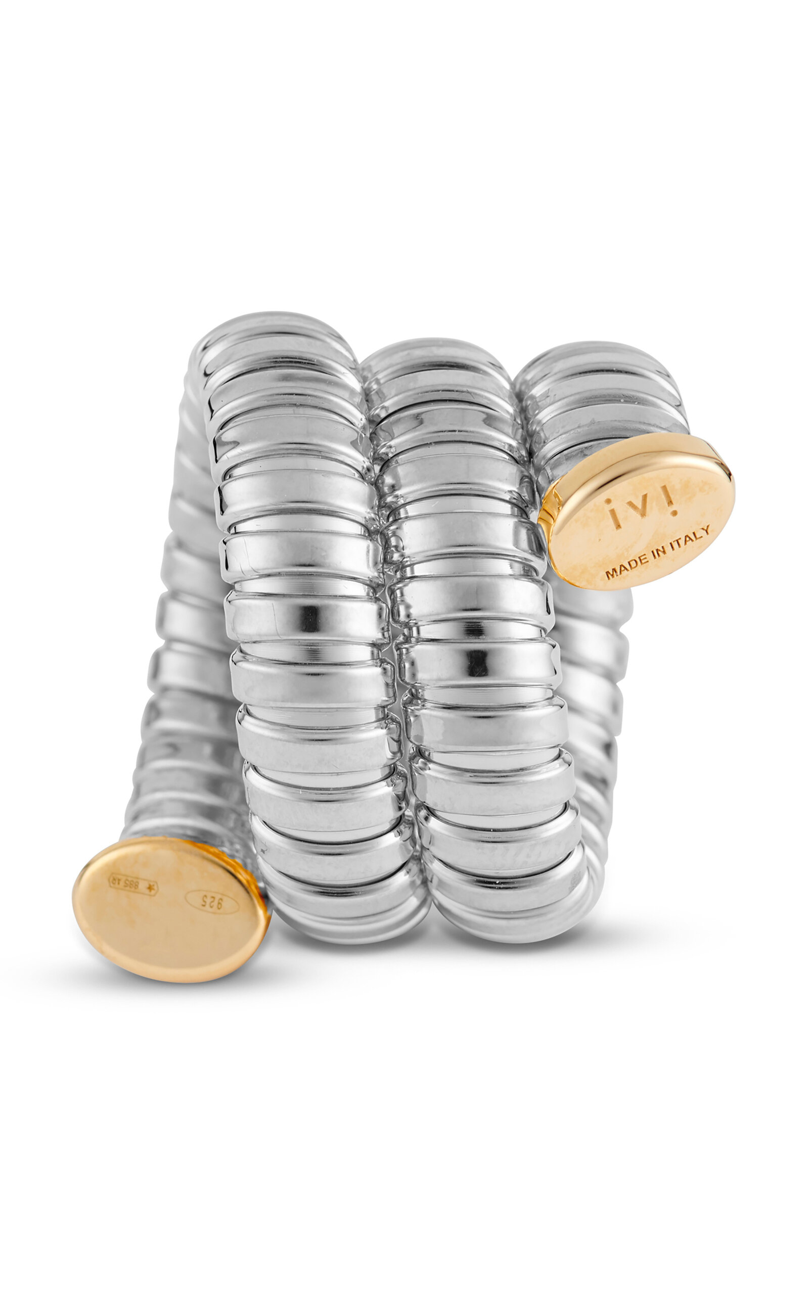 Ivi Gaia Rhodium-plated Triple Twist Ring In Silver