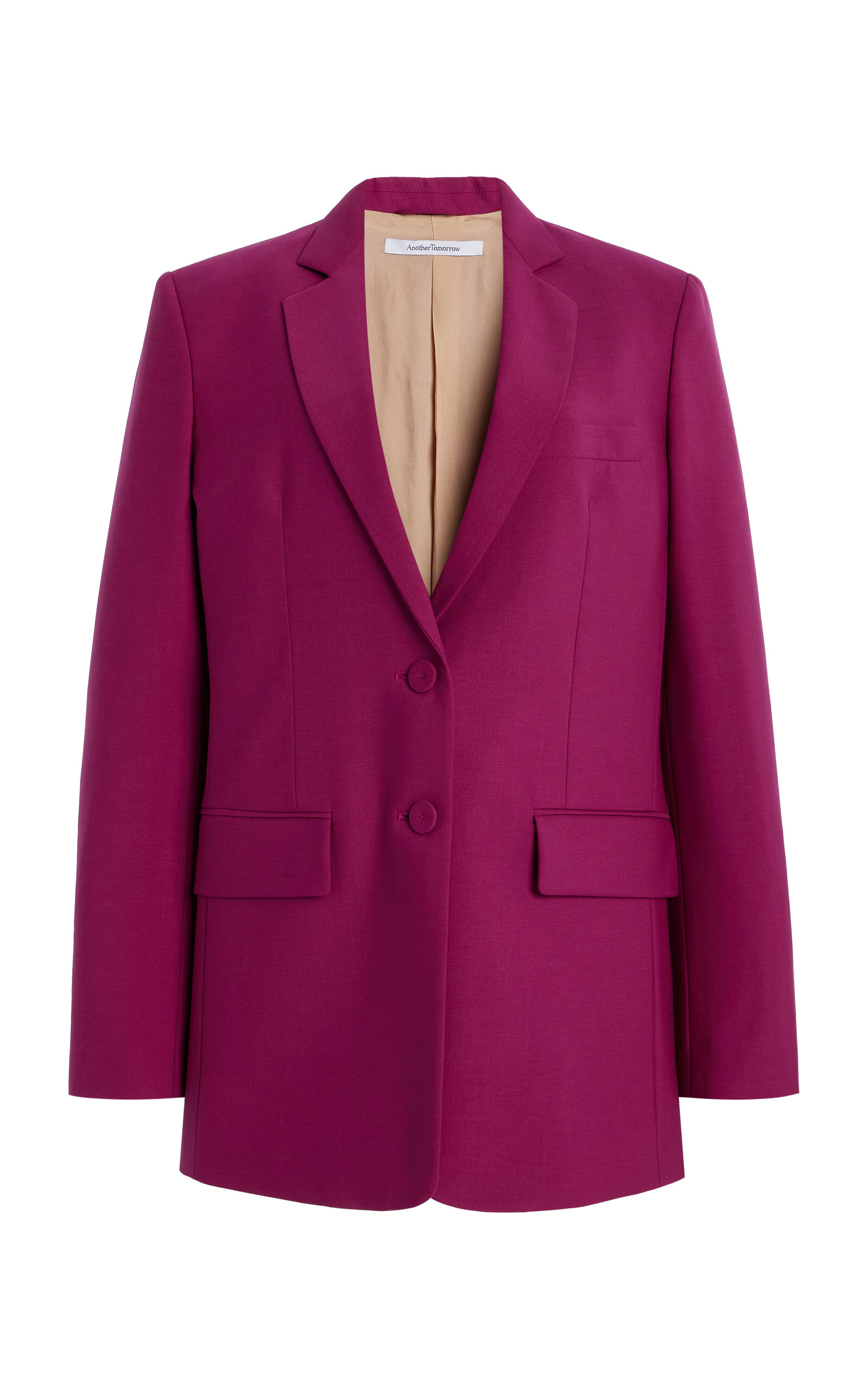 Another Tomorrow Single-breasted Blazer In Pink