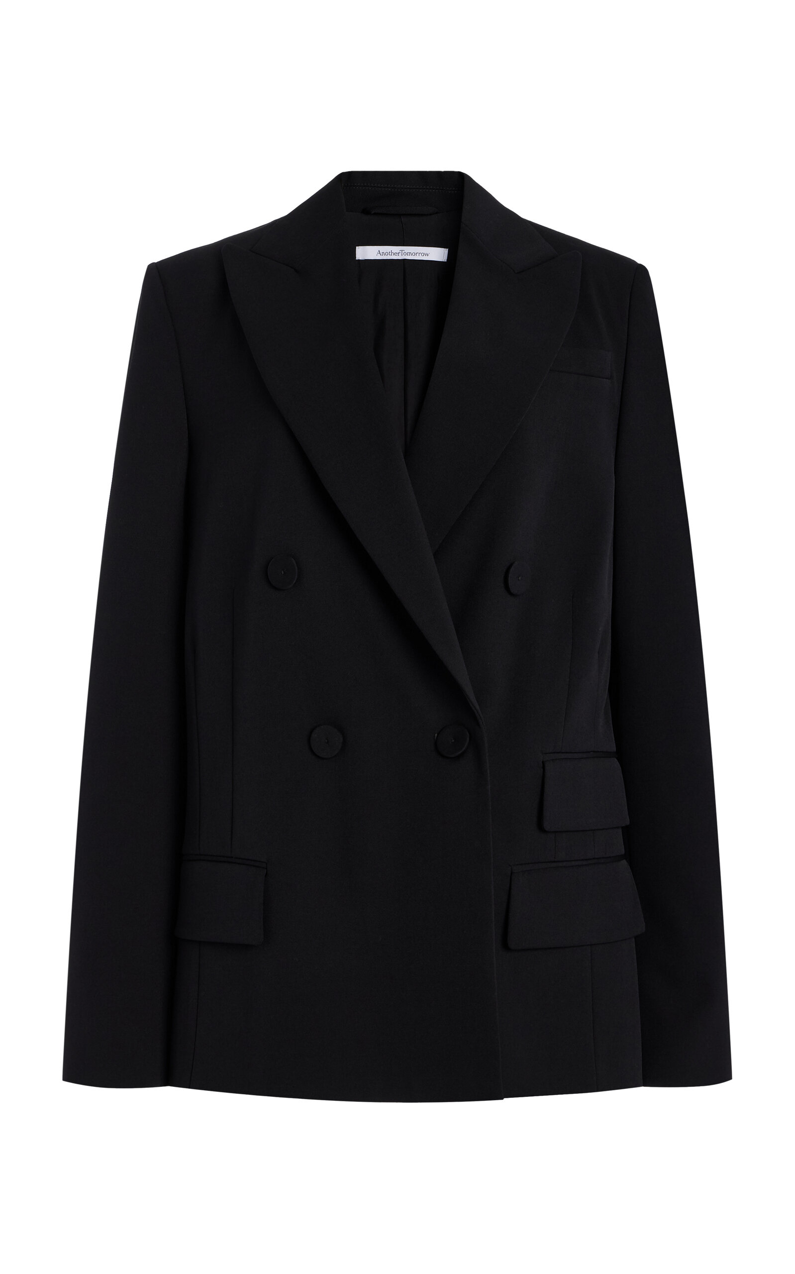 Another Tomorrow Exclusive Double-Breasted Wool Jacket