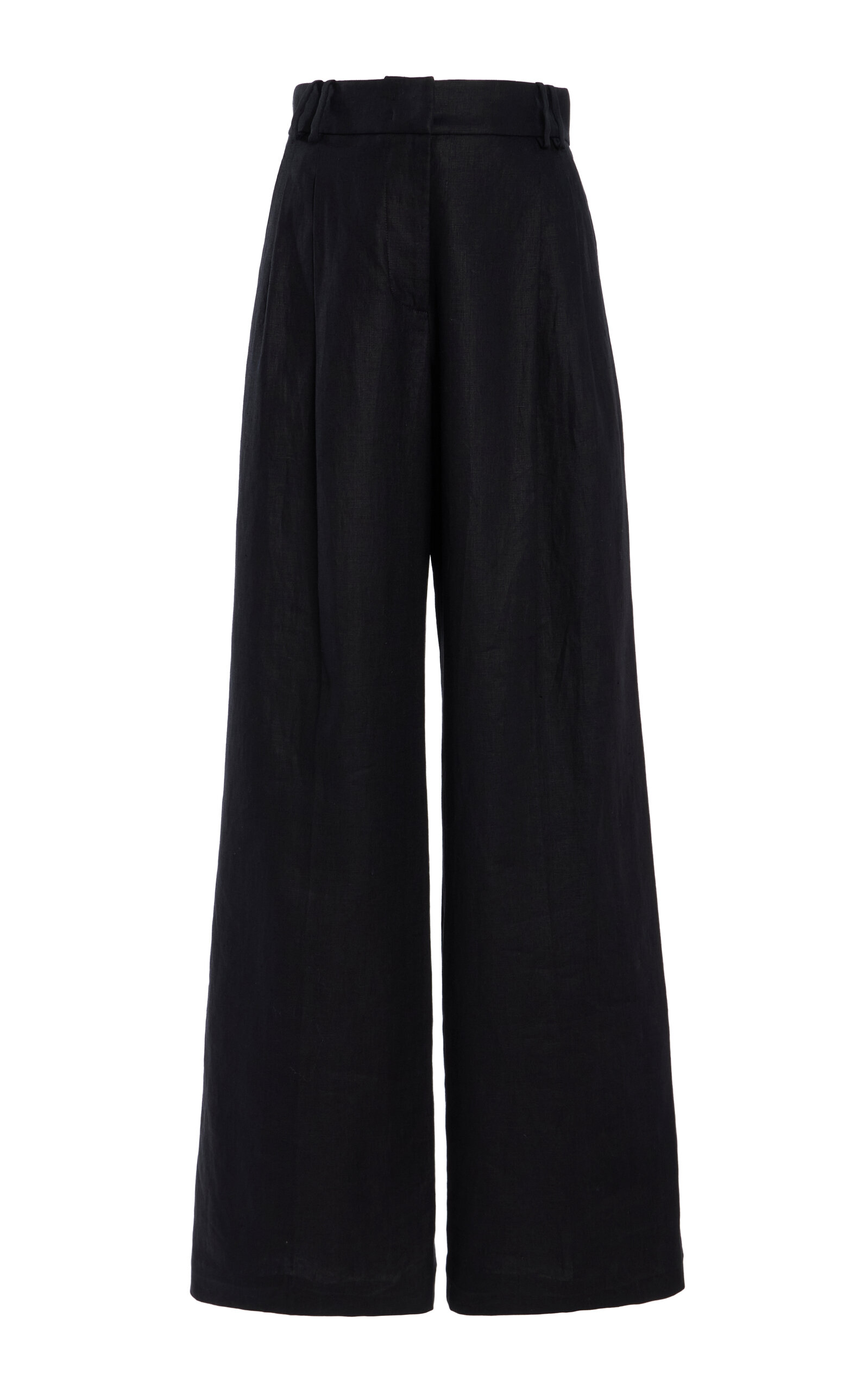 Another Tomorrow Exclusive Pleated Linen Wide-Leg Pants