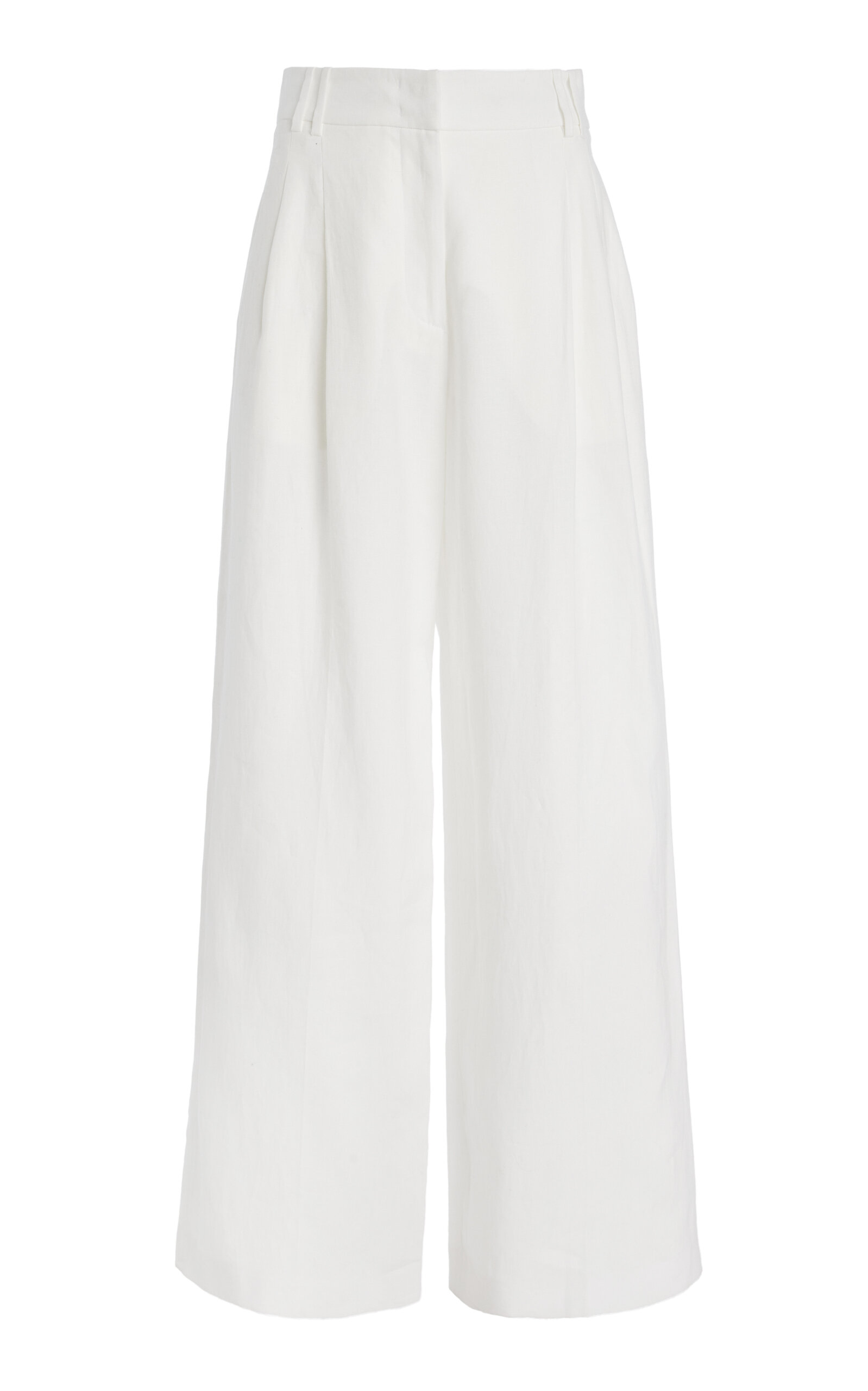 Exclusive Pleated Linen Wide-Leg Pants