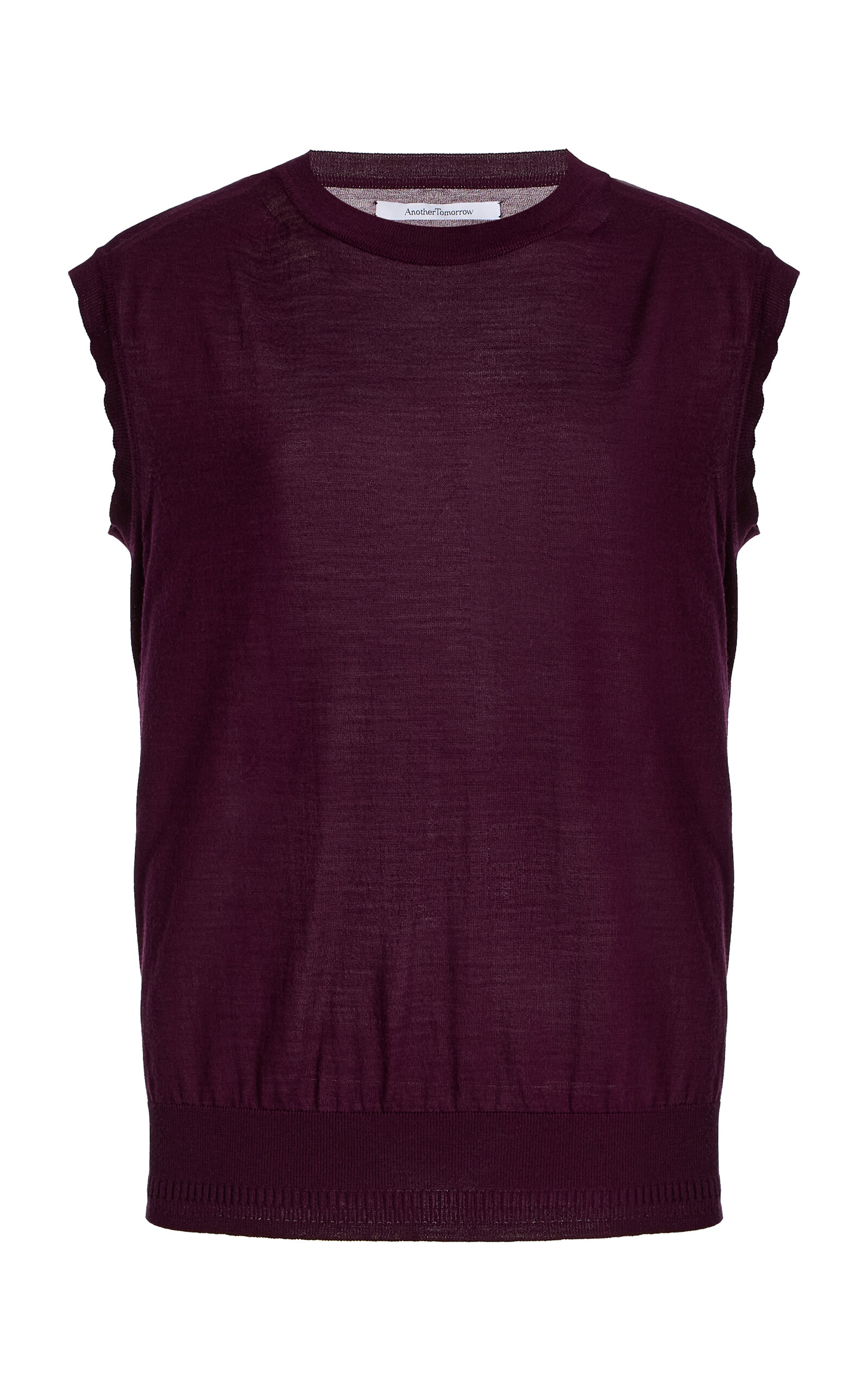 Another Tomorrow Exclusive Wool Vest In Purple